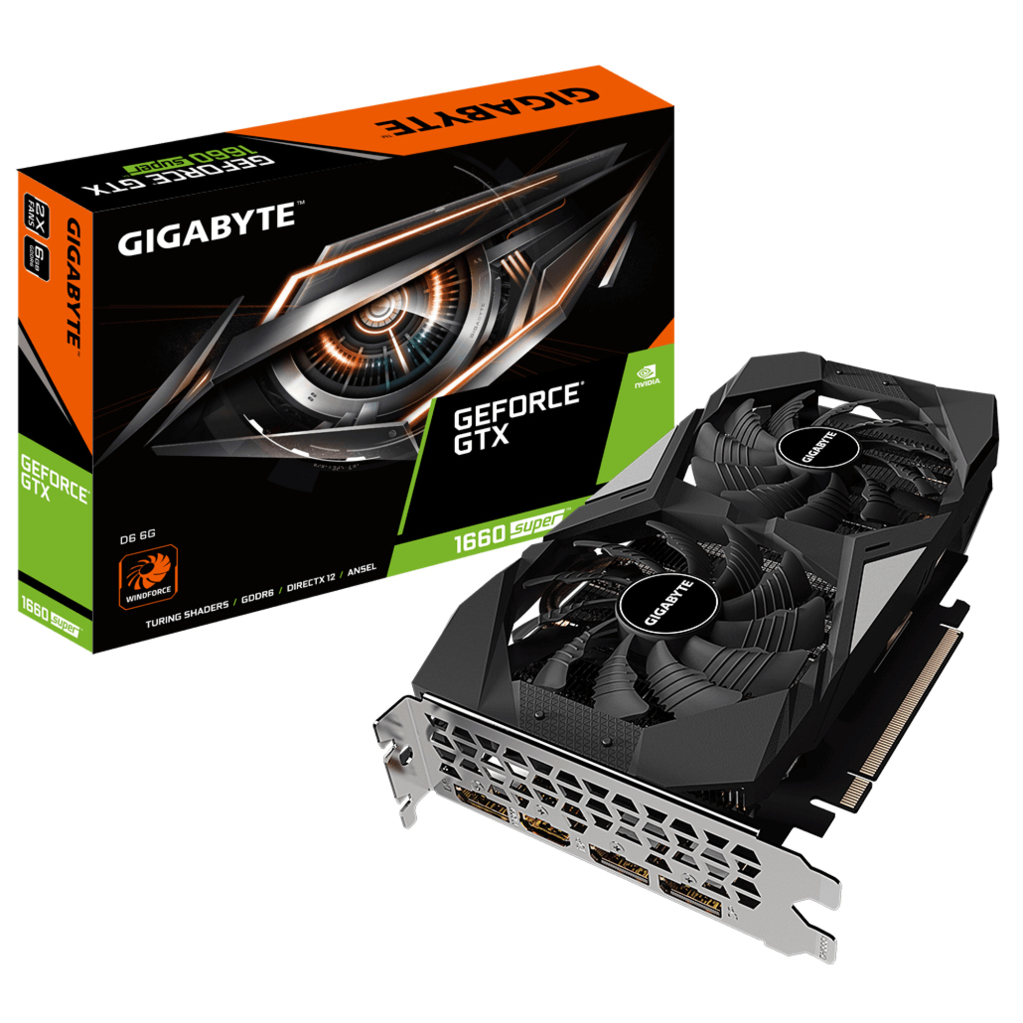 GIGABYTE GV-N166SD6-6GD carte graphique NVIDIA GeForce GTX 1660 SUPER 6 Go GDDR6 - Neuf