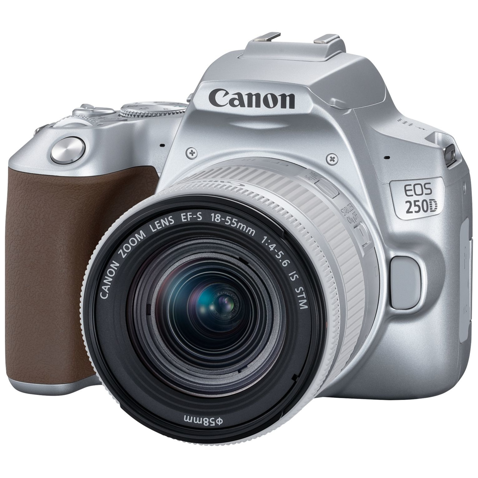 Canon EOS 250D + EF-S 18-55mm f/4-5.6 IS STM Kit d'appareil-photo SLR 24,1 MP CMOS 6000 x 4000 pixels Argent - Neuf