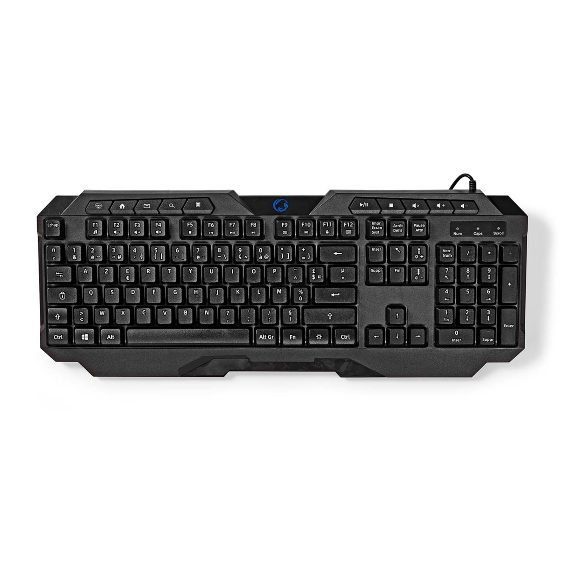 Nedis GKBD110BKFR clavier Gaming USB AZERTY Français Noir - Neuf