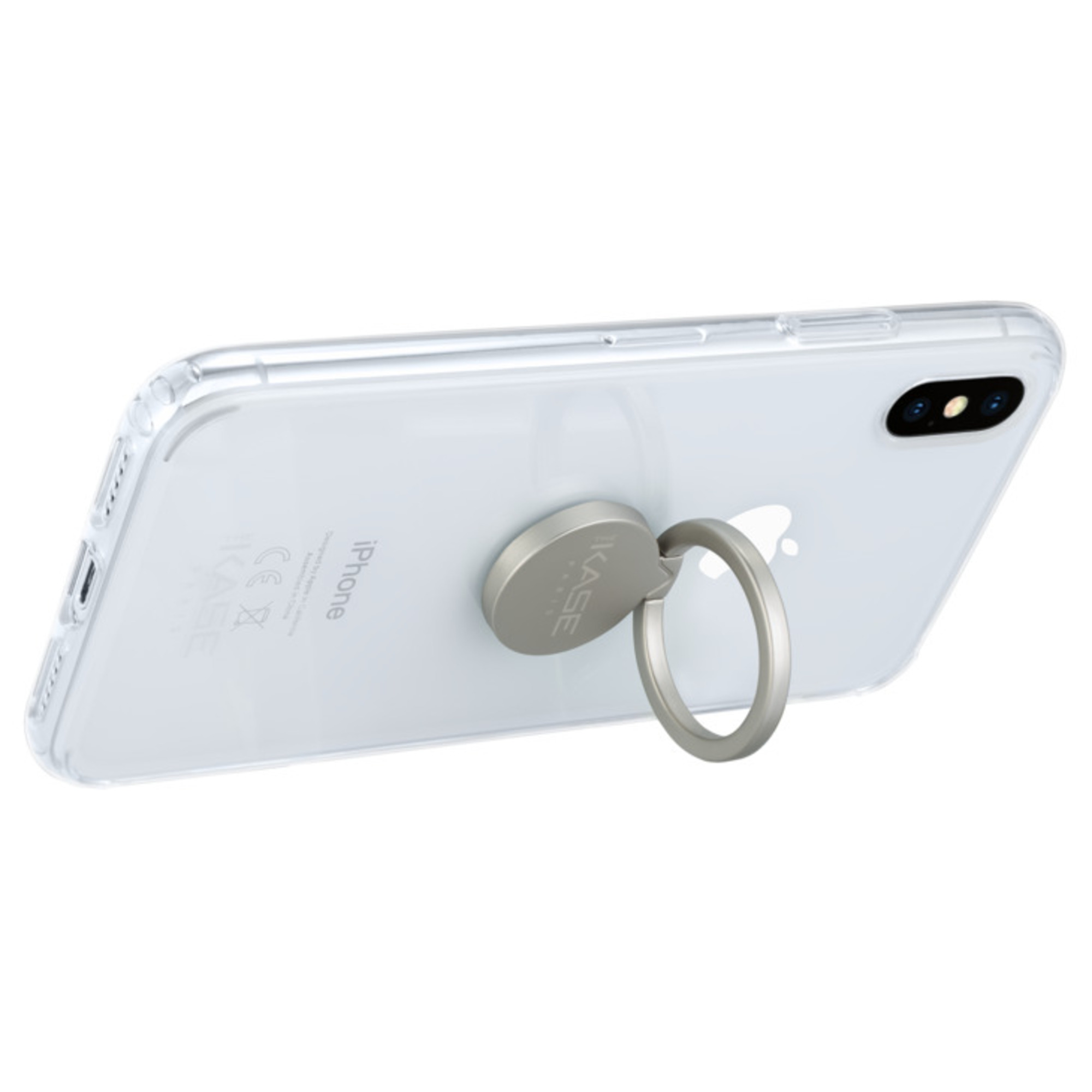 Flip magnétique anneau accroche & support smartphone, Argent - Neuf