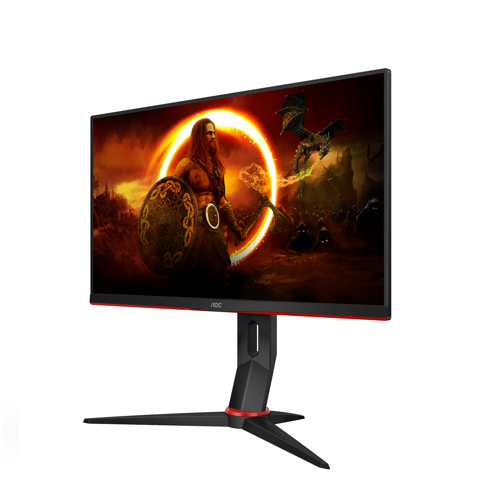 AOC 24G2SU/BK écran plat de PC 60,5 cm (23.8 ) 1920 x 1080 pixels Full HD Noir, Rouge - Neuf