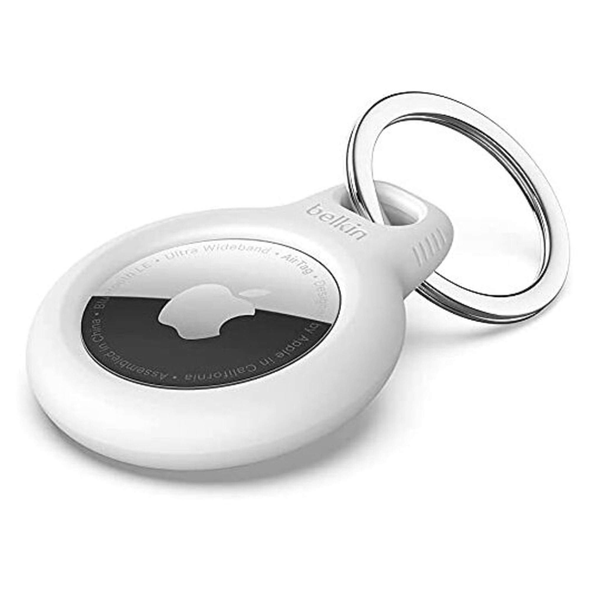 Belkin Anneau de protection avec attache en métal (protection pour AirTag, accessoire résistant aux rayures, blanc) - Neuf