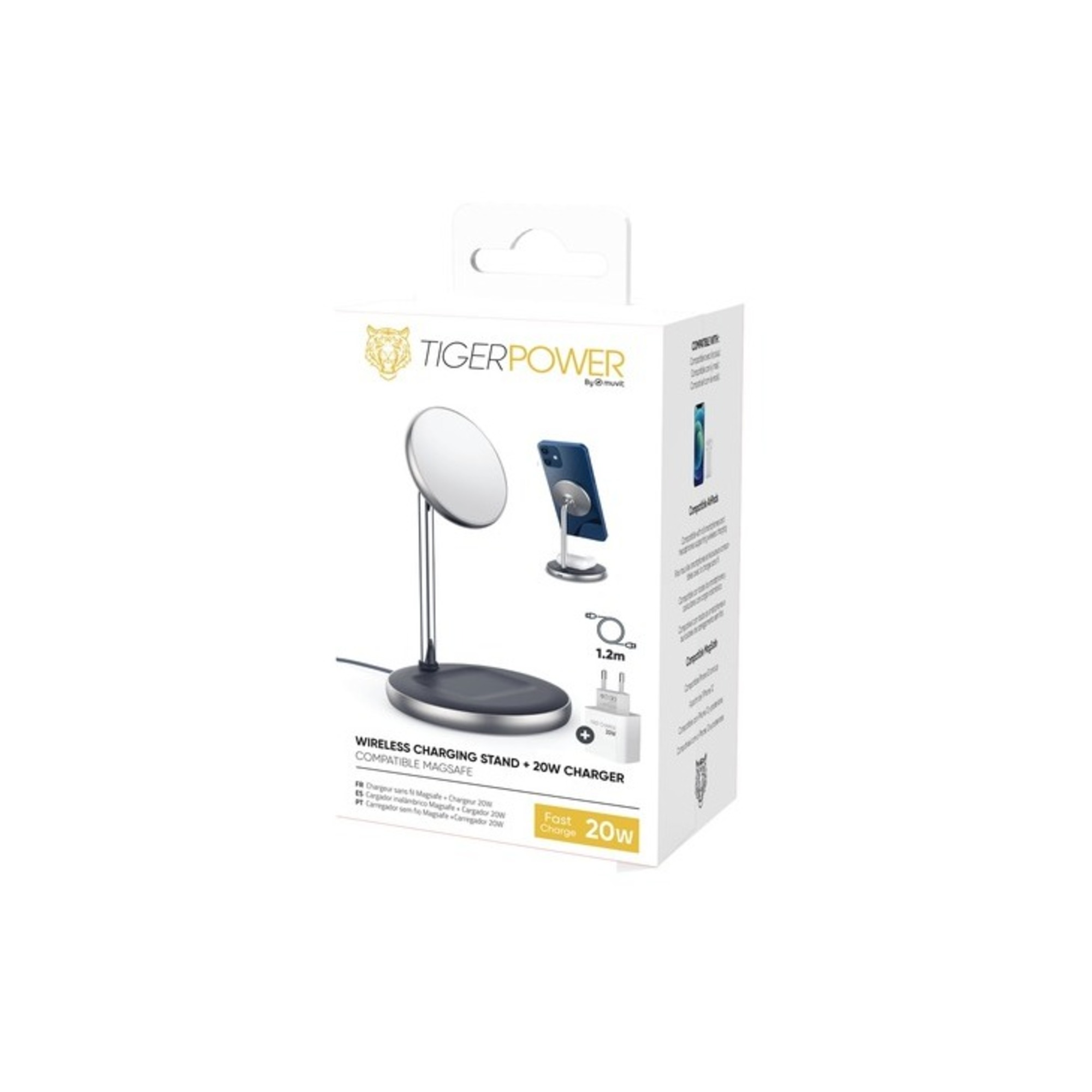 Tiger Power Support Pack Chargeur Magsafe Mob Airpods + Cable 1.2M Neuf - vue 2