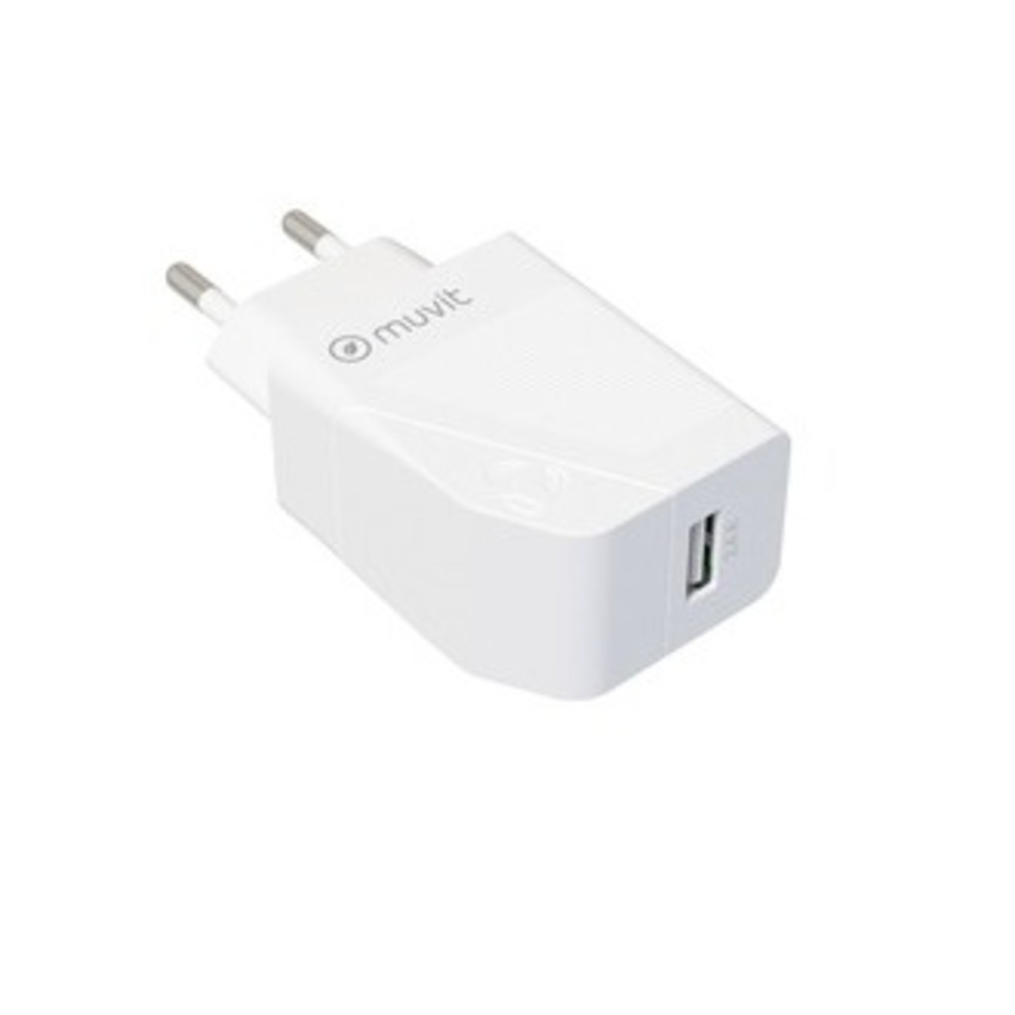 Muvit For Change Chargeur Secteur 1 Usb 2.4A 12W Blanc - Neuf