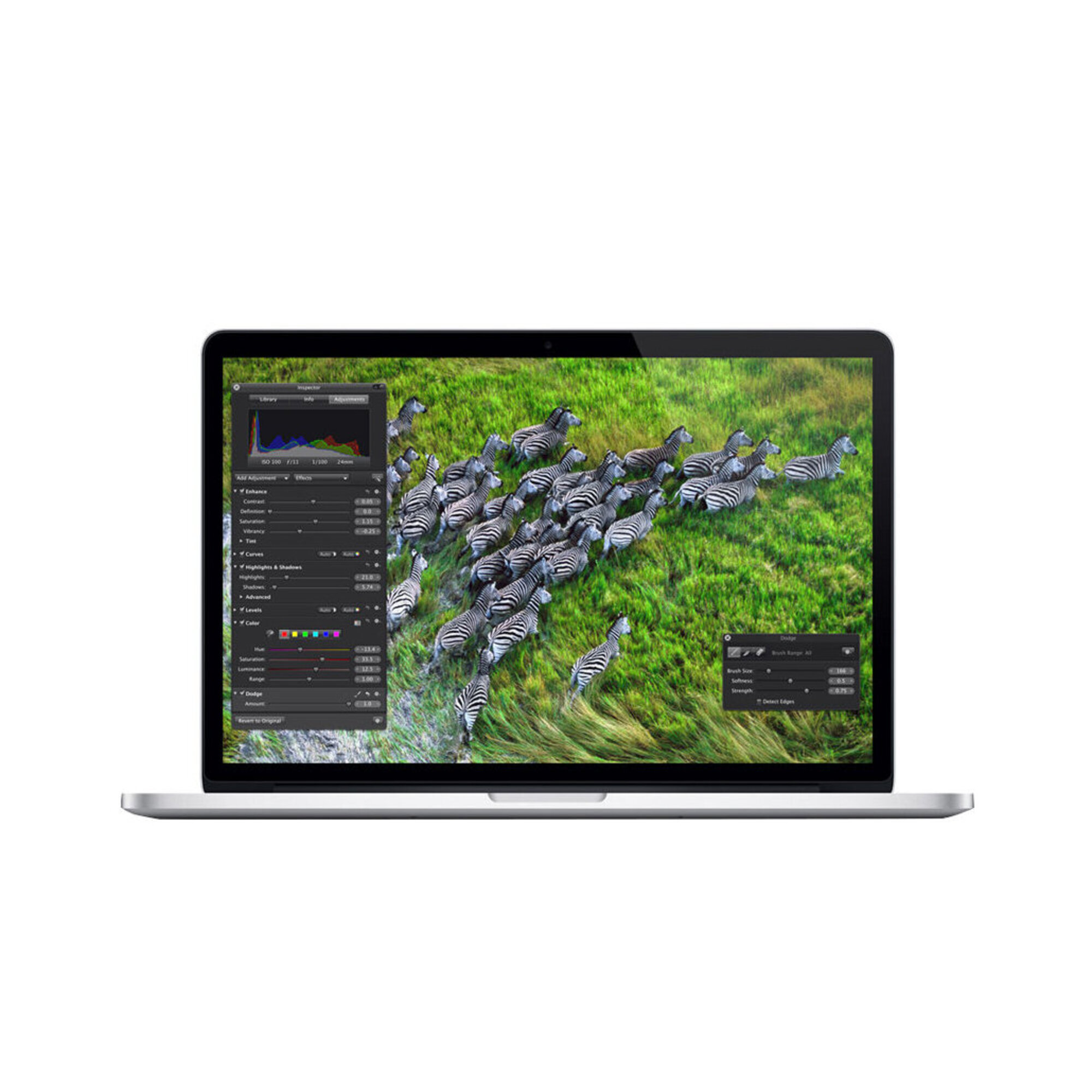 MacBook Pro Core i7 (Mi 2015) 15', 2.5 GHz 128 Go 16 Go AMD , Argent - AZERTY - Très bon état