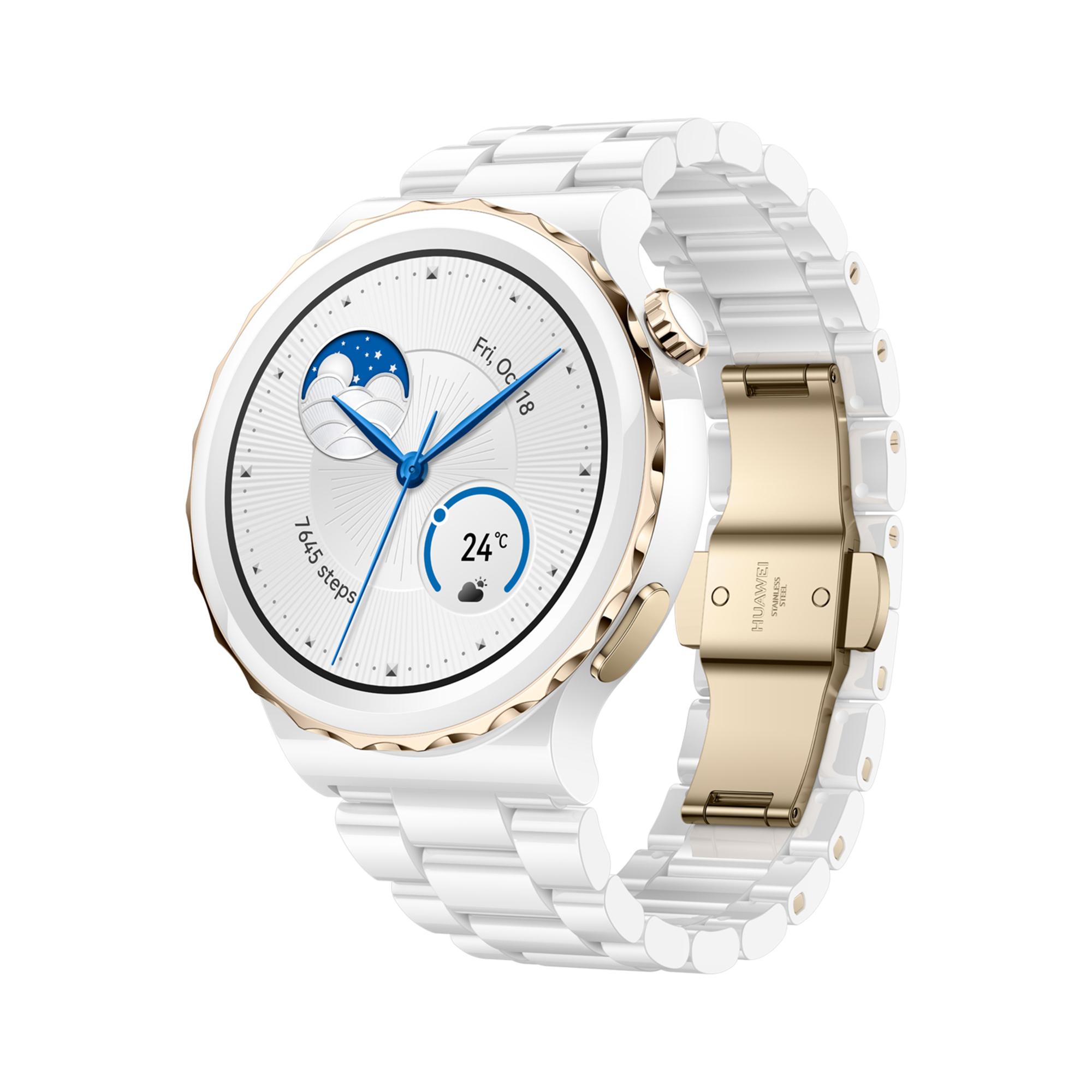 Huawei WATCH GT 3 Pro 3,35 cm (1.32 ) AMOLED 43 mm Numérique 466 x 466 pixels Écran tactile 4G Blanc GPS (satellite), blanc brillant - Neuf