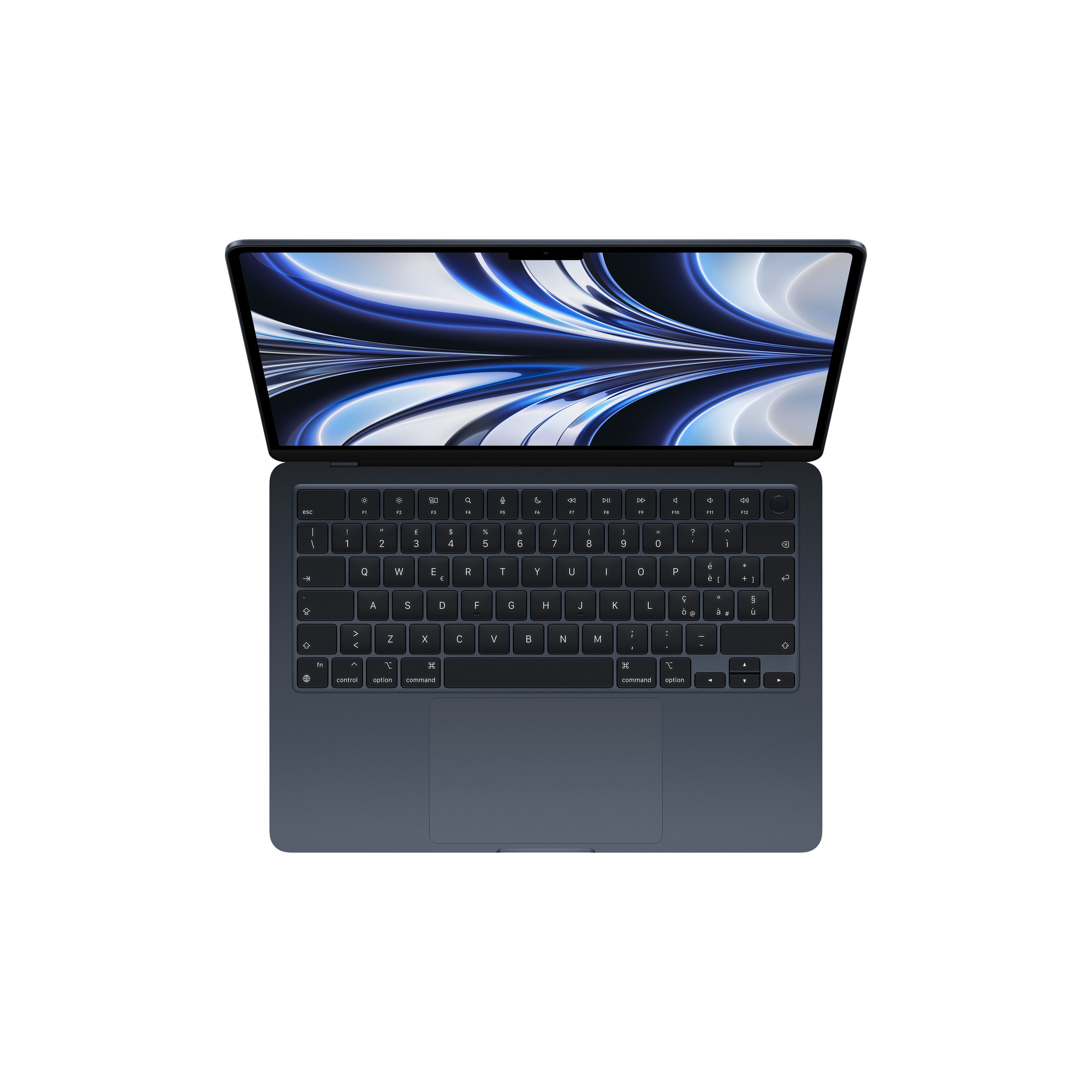 MacBook Air M2 (2022) 13.6', 3.5 GHz 256 Go 8 Go  Apple GPU 10, Minuit - QWERTY - Anglais, Italien - Excellent état