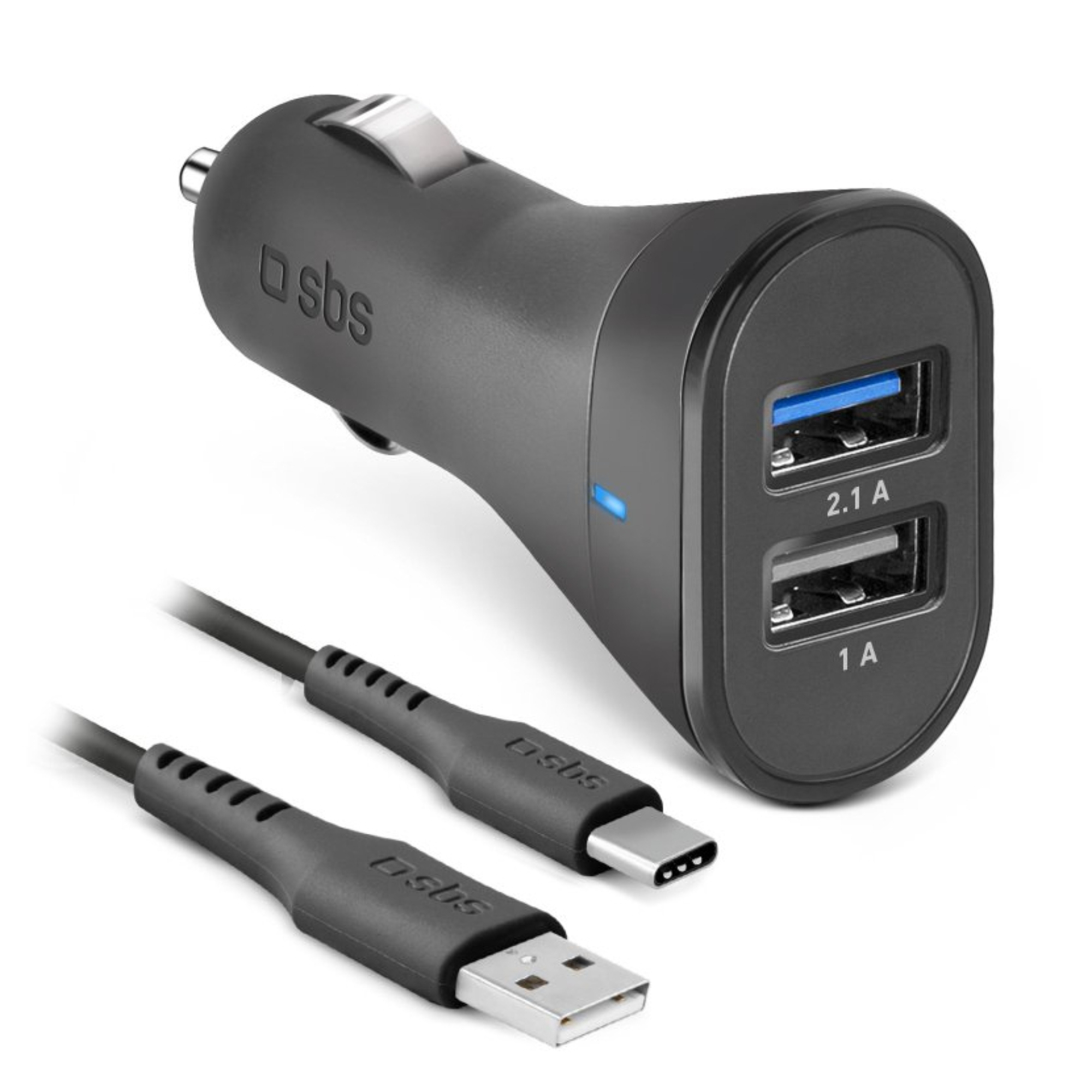 SBS Kit de recharge USB-Type C pour voiture Noir - vue 3