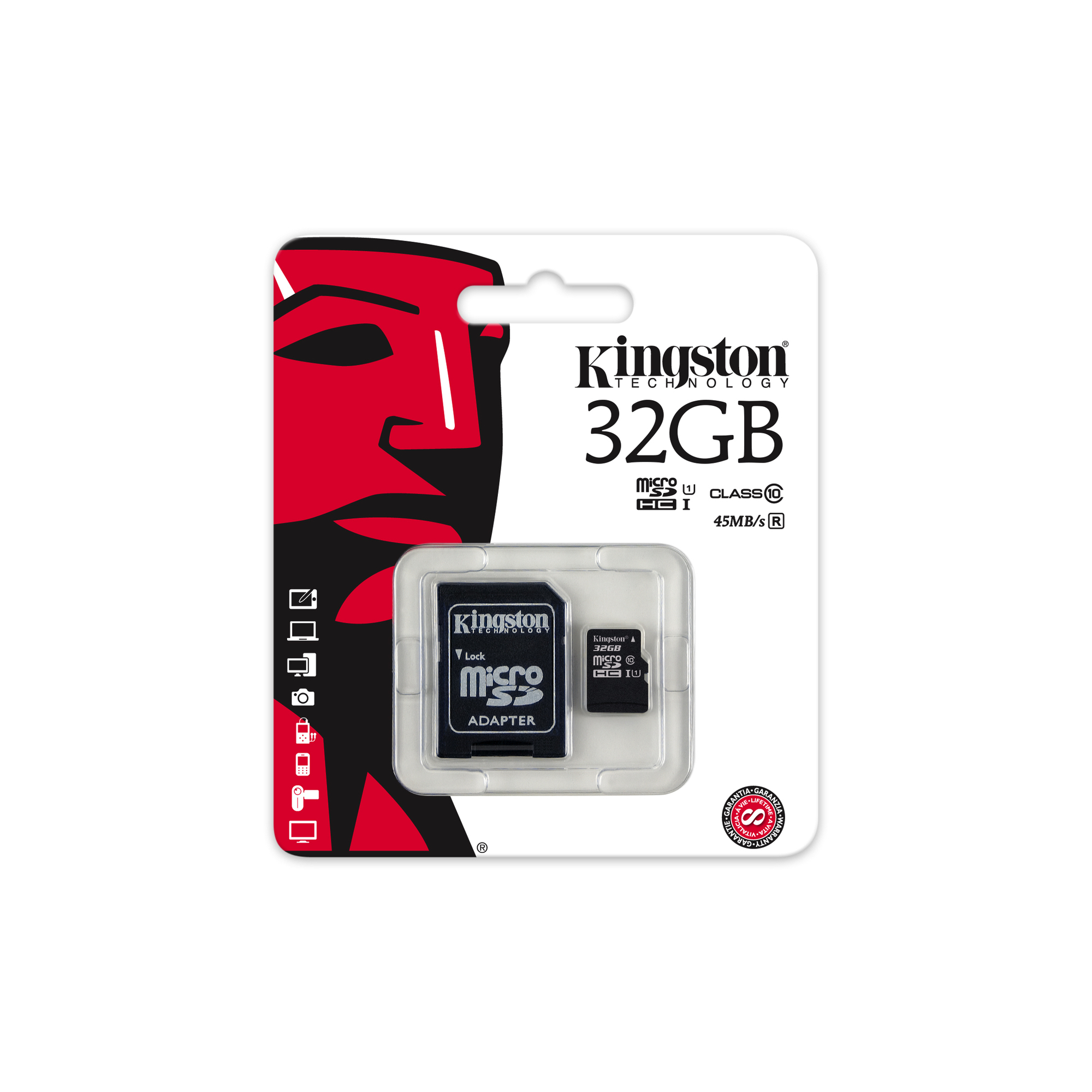 Kingston Technology microSDHC Class 10 UHS-I Card 32GB 32 Go Classe 10 - Neuf