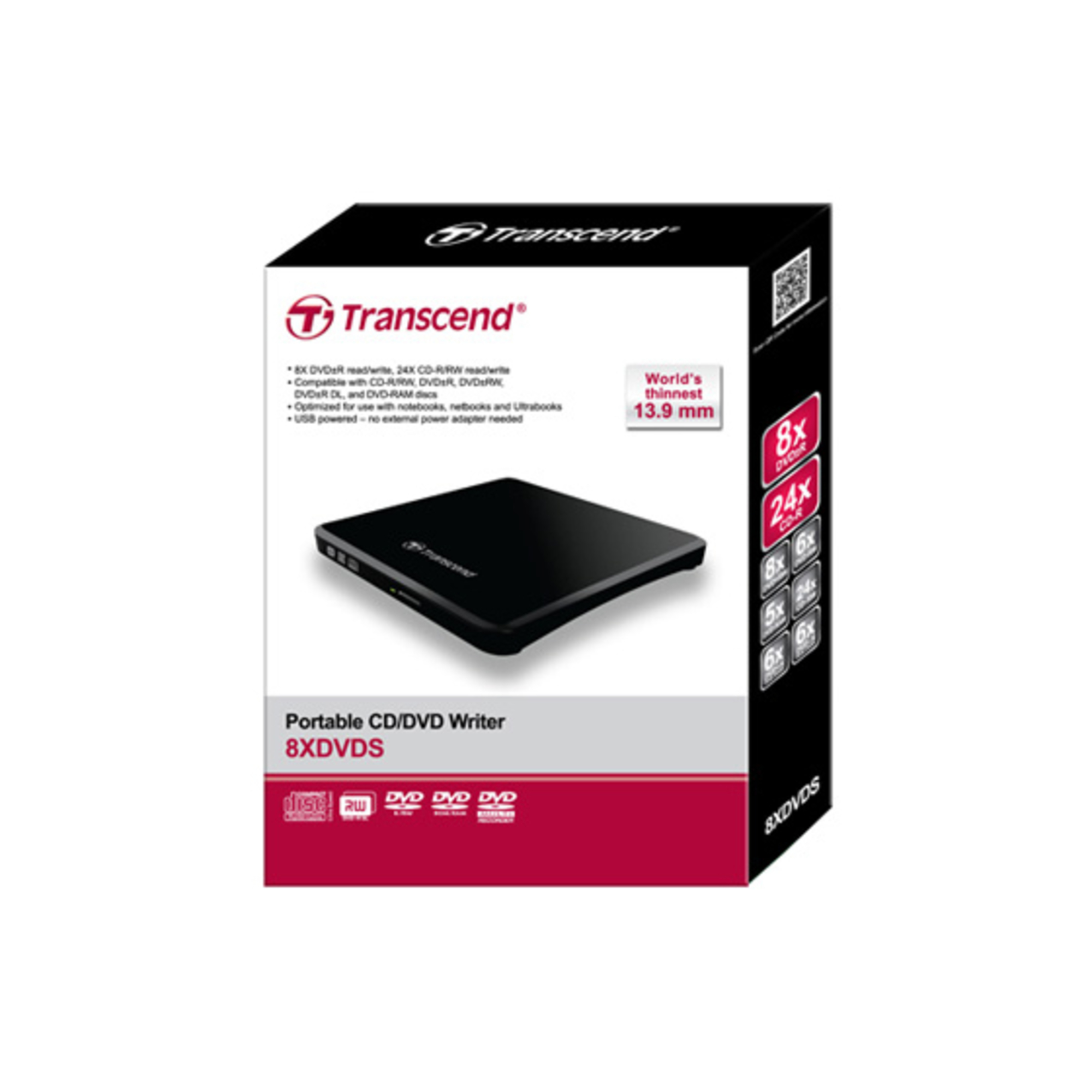 Transcend TS8XDVDS K lecteur de disques optiques DVD±RRW Neuf - vue 2