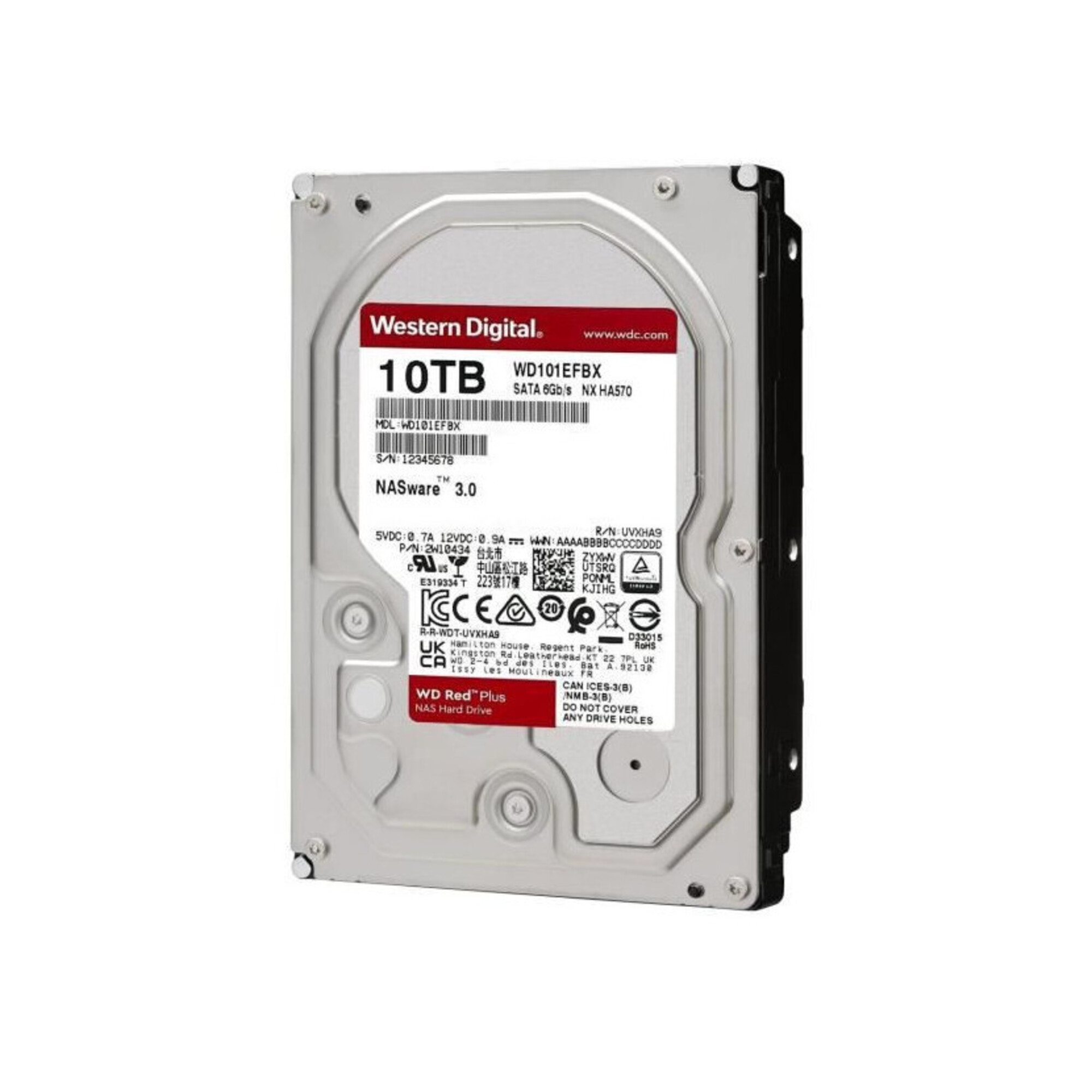 Western Digital WD Red Plus disque dur 10 To 7200 tr/min 3.5  Série ATA III - Neuf