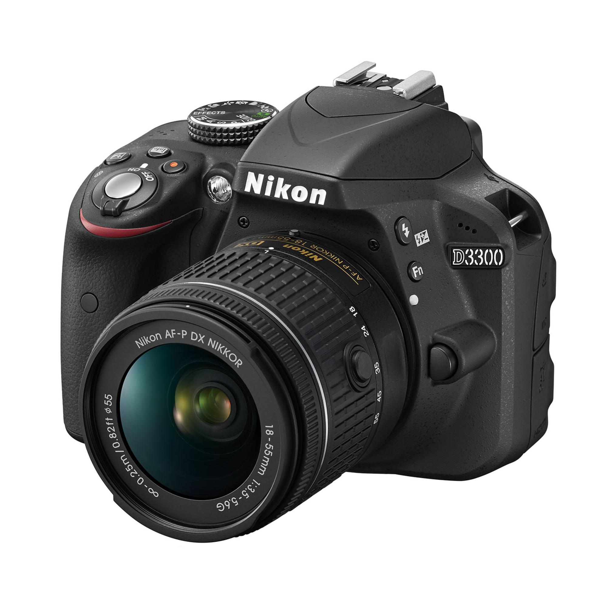 Nikon D3300 + AF-P 18-55mm VR Kit d'appareil-photo SLR 24,2 MP CMOS 6000 x 4000 pixels Noir - Bon état