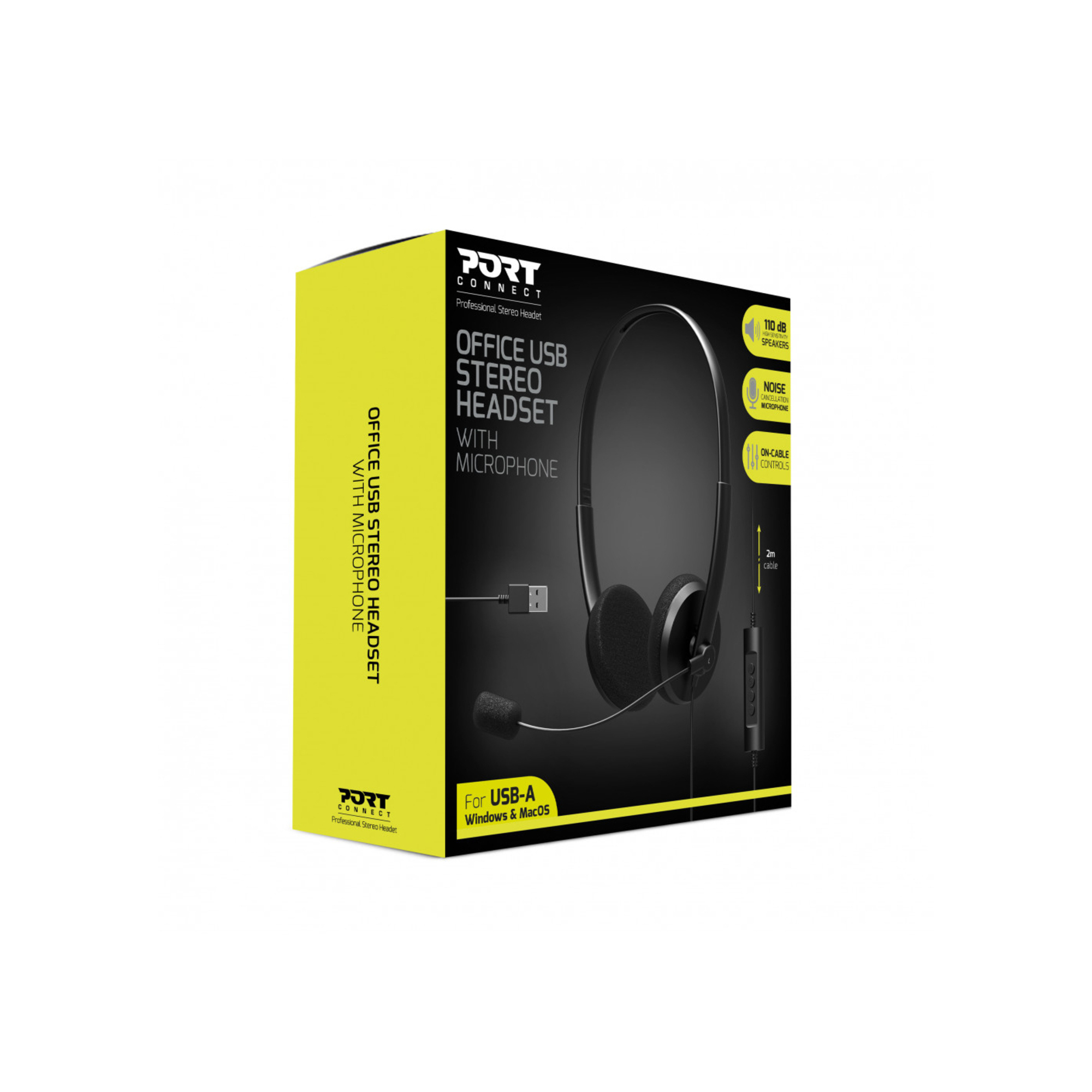 Port Designs 901604 écouteurcasque Avec fil Arceau BureauCentre d'appels USB Type A Neuf - vue 3