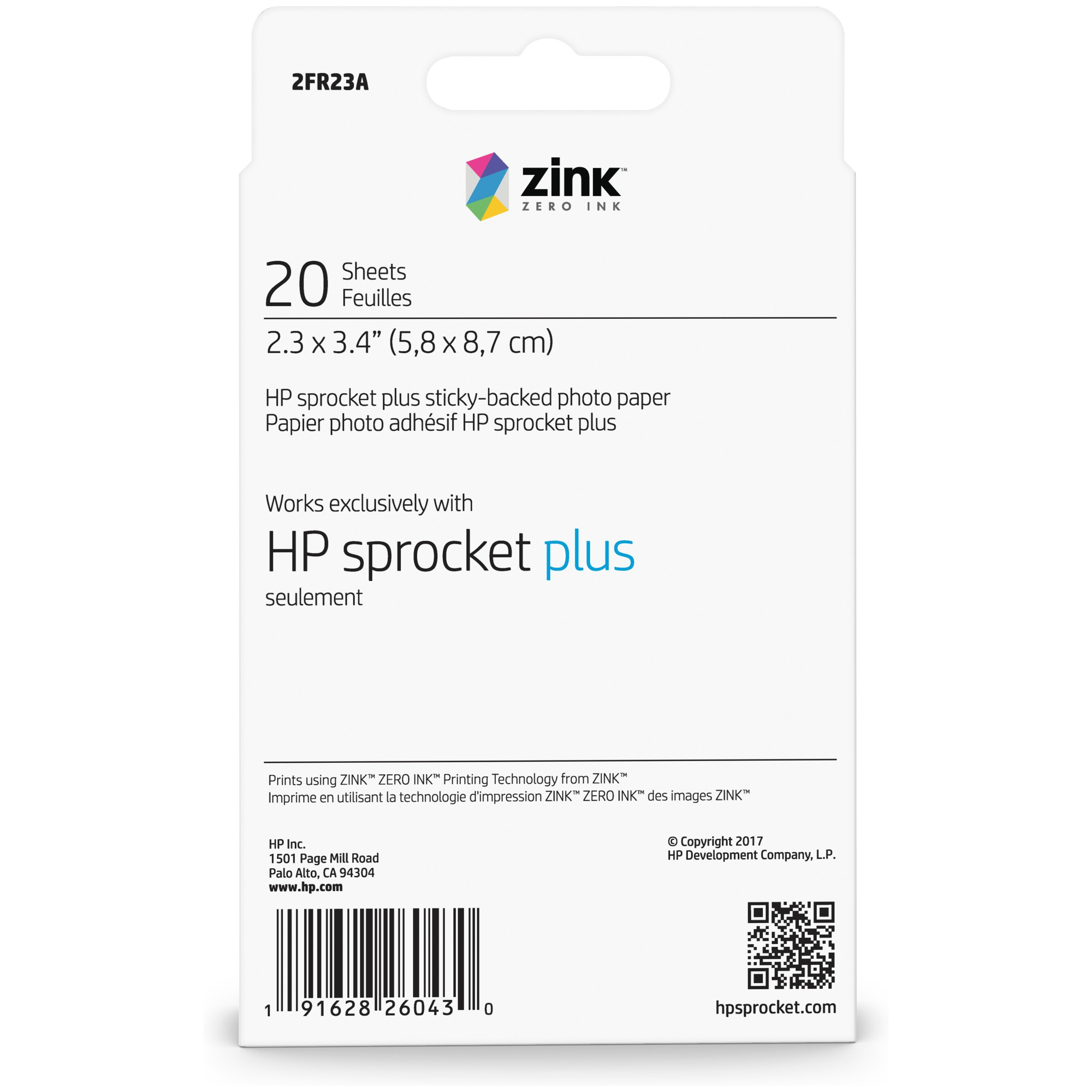 PAPIER PHOTO HP POUR SPROCKET PLUS ET ECLIPSE 5 8 X 8 7 CM 20 FEUILLES - vue 3