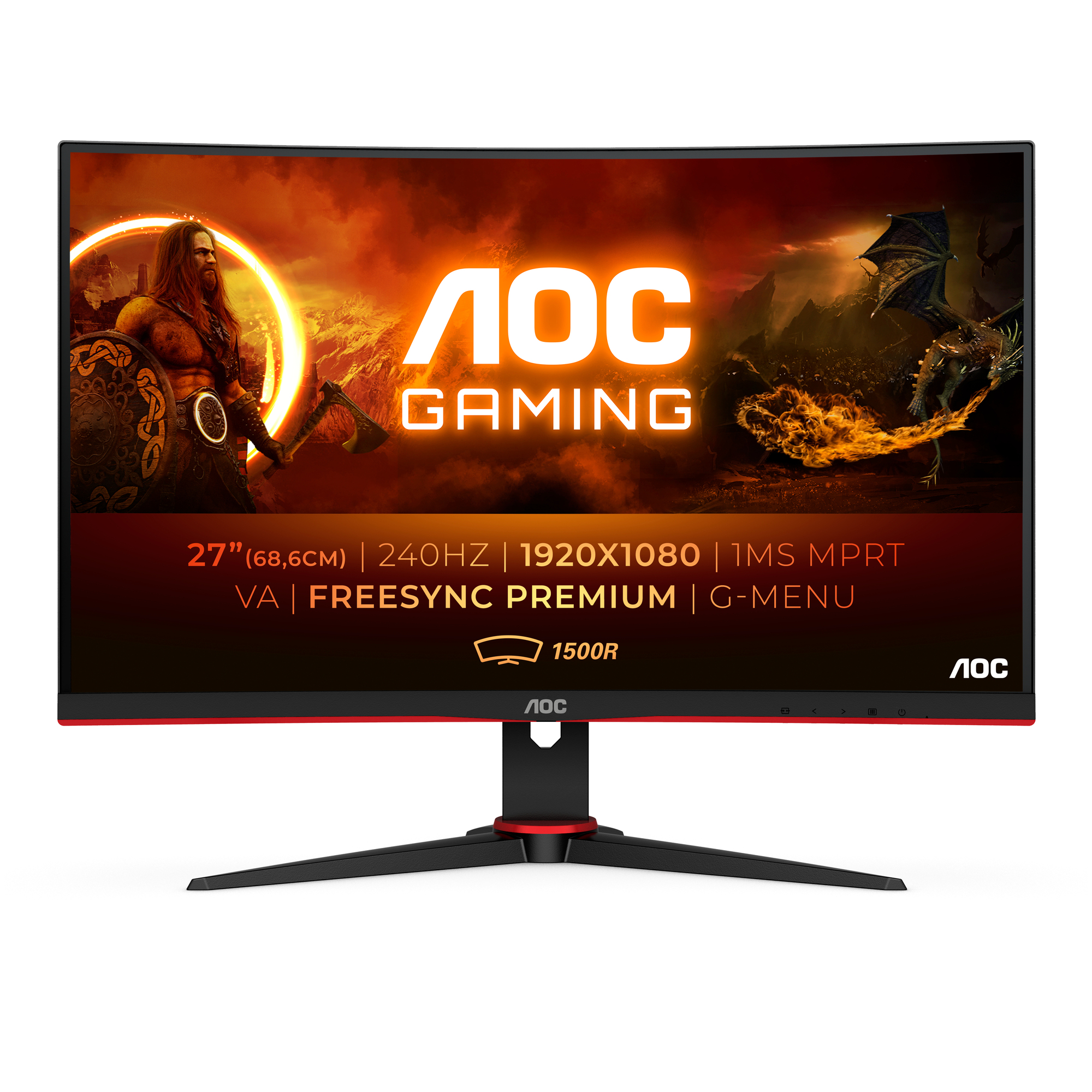 AOC G2 C27G2ZE/BK écran plat de PC 68,6 cm (27 ) 1920 x 1080 pixels Full HD LED Noir, Rouge - Neuf