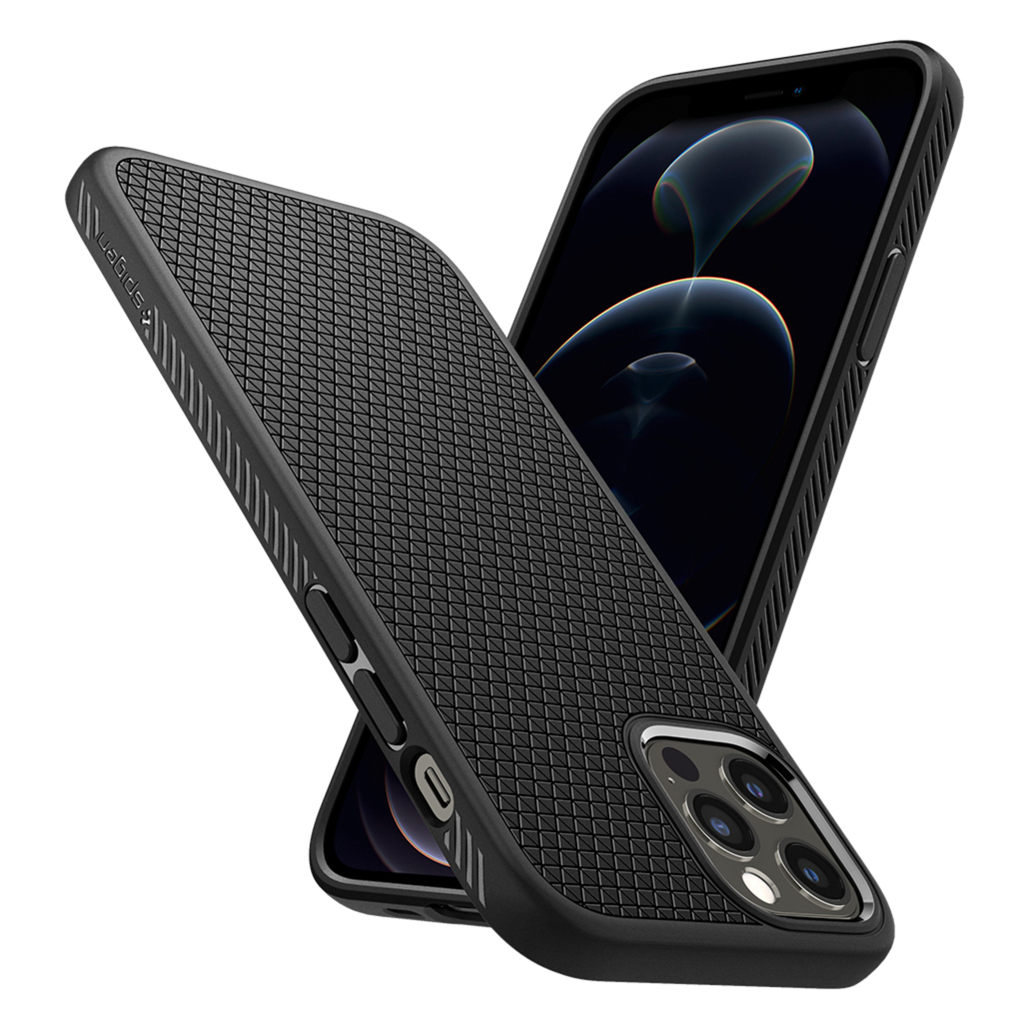 Spigen - Liquid Air - Coque pour iPhone 12 / 12 Pro - 6.1 pouces - Noir Mat - Image 3