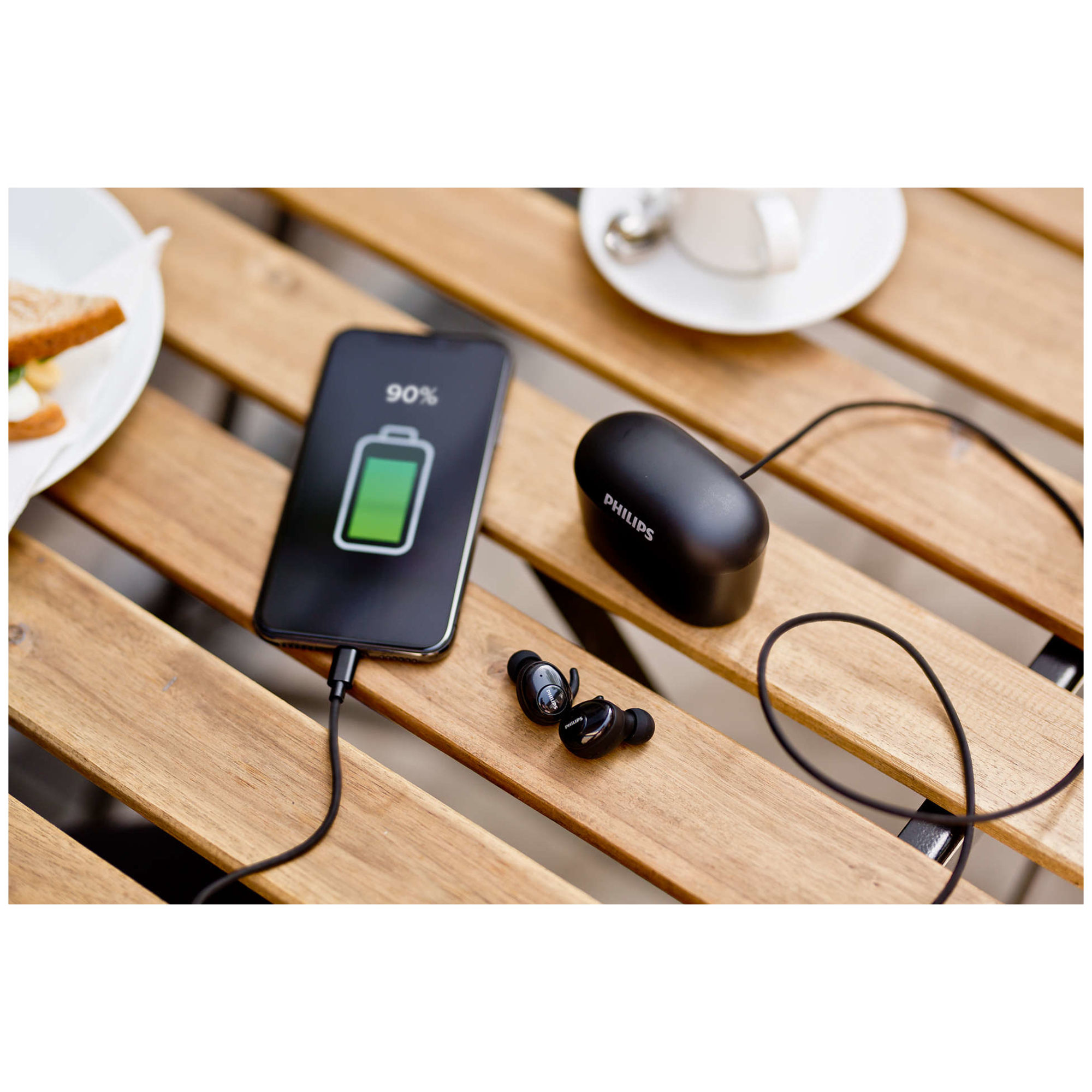 Philips SHB2515BK Casque True Wireless Stereo (TWS) Ecouteurs Appels/Musique Bluetooth Noir - Neuf