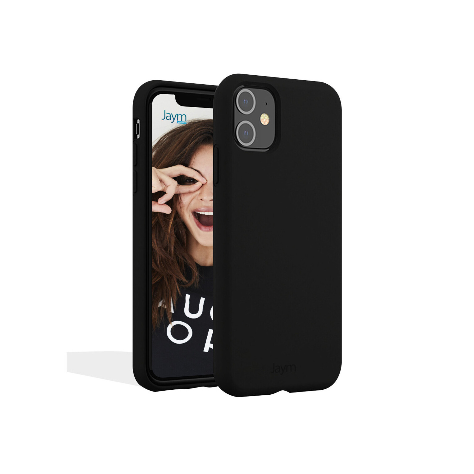 JAYM  Coque pour Apple iPhone 14 Pro Premium Silicone Microfibre Noir