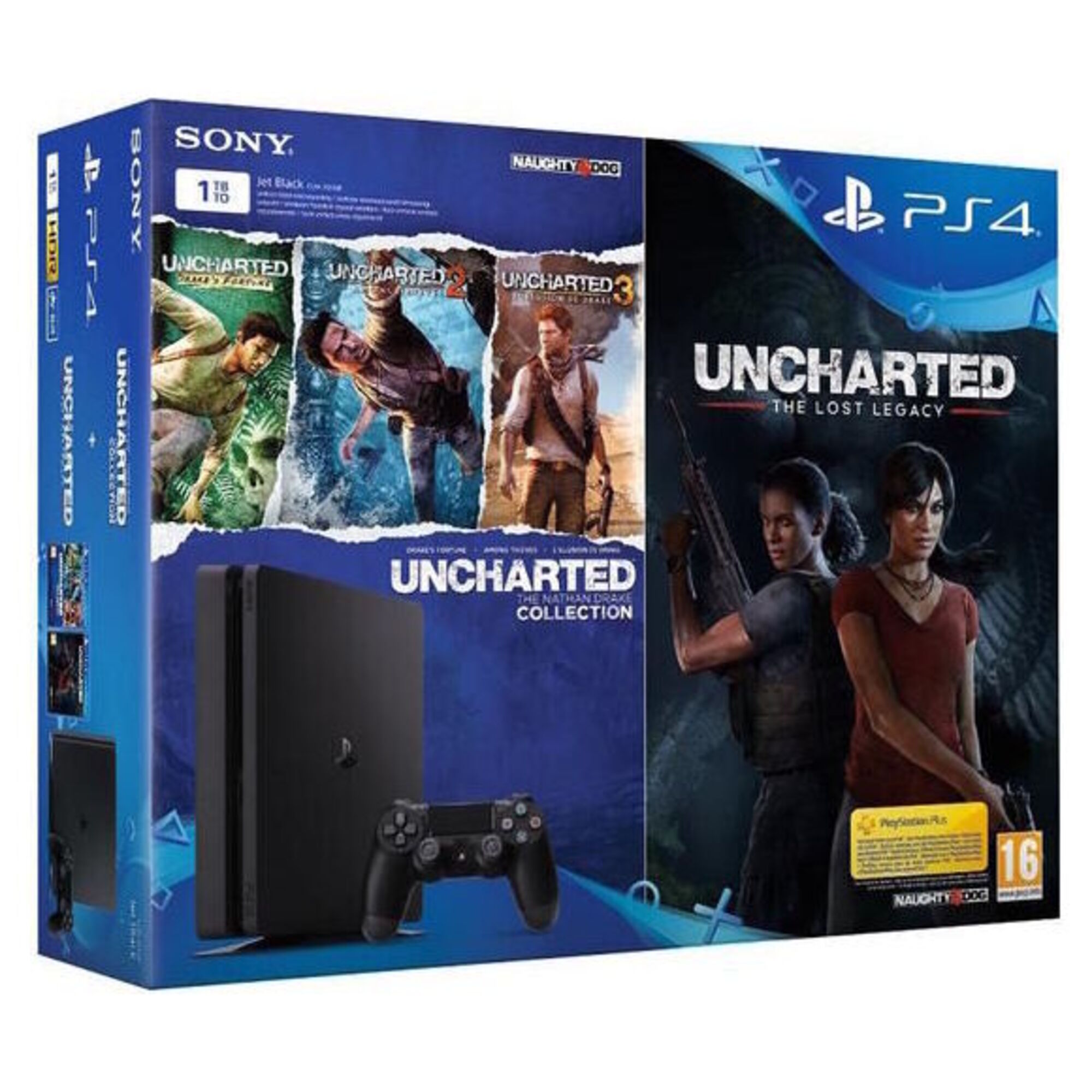 PS4 Slim 1To + Uncharted the lost legacy & Uncharted collection - Très bon état