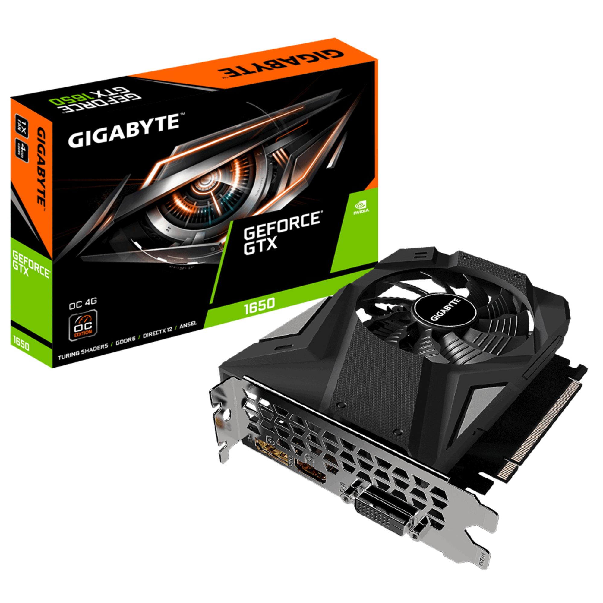 GIGABYTE GV-N1656OC-4GD carte graphique NVIDIA GeForce GTX 1650 4 Go GDDR6 - Neuf