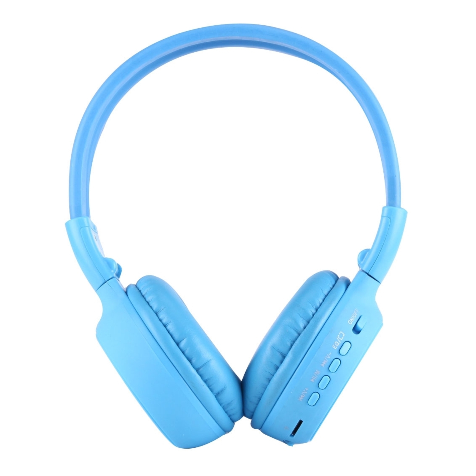 Casque Audio Sans Fil Stéréo Écran LCD Lecteur Voyant Lumineux Radio Fm Bleu YONIS - Neuf