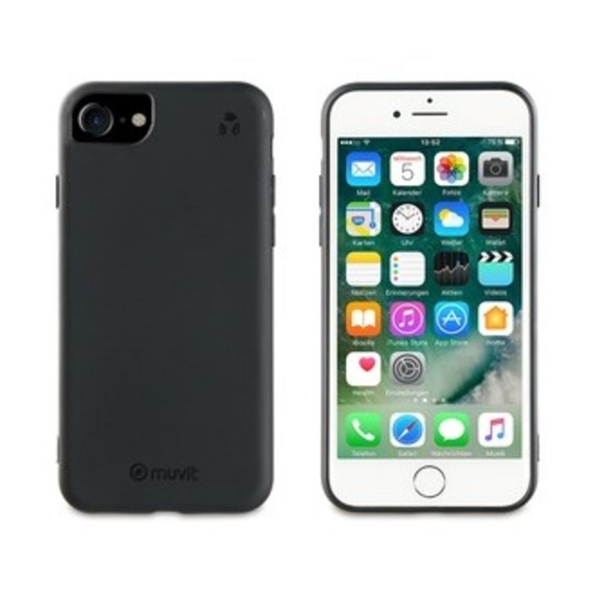 Muvit for change coque recycletek noire: apple iphone se/8/7/6s/6