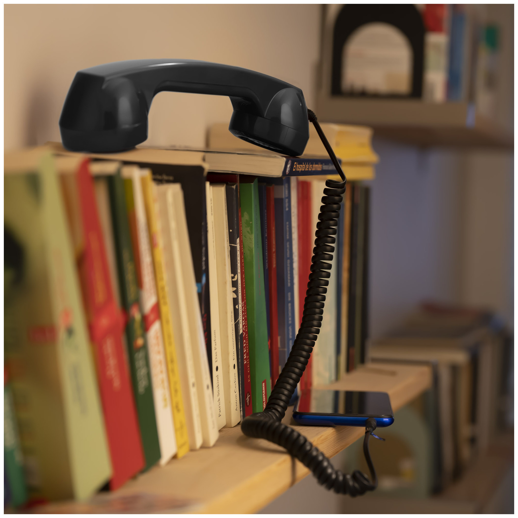 Combiné Téléphone Rétro pour Smartphones Android - Noir - Neuf