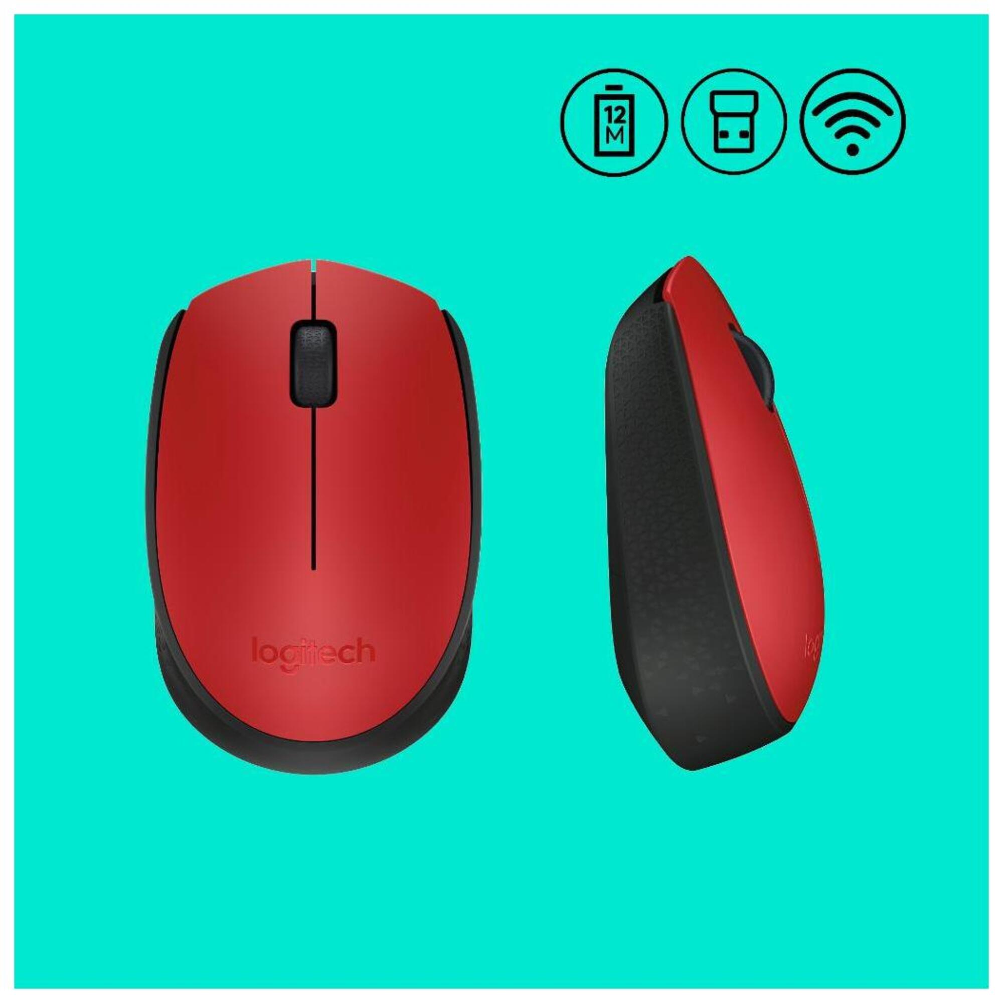 Logitech M171 Red-K souris Ambidextre RF sans fil Optique 1000 DPI - Neuf
