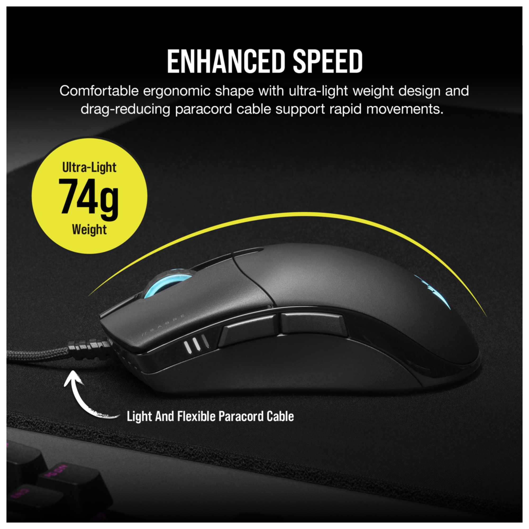 Corsair SABRE RGB PRO Jouer Droitier USB Type A Optique 18000 DPI Neuf - vue 3