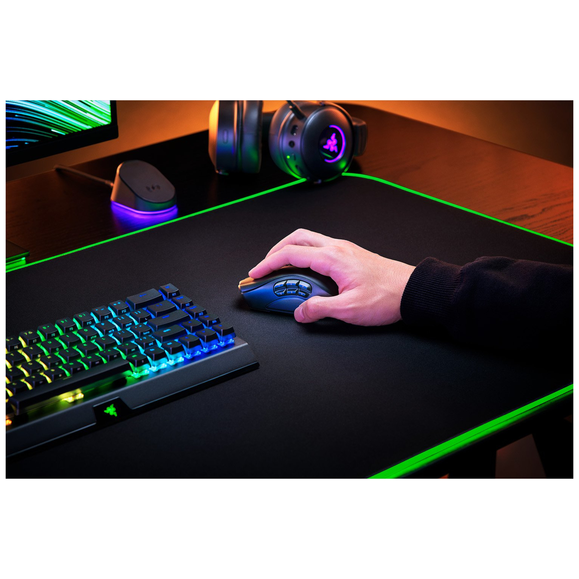 Razer Naga V2 Pro souris Droitier RF Wireless + Bluetooth + USB Type-C Optique 30000 DPI - Neuf