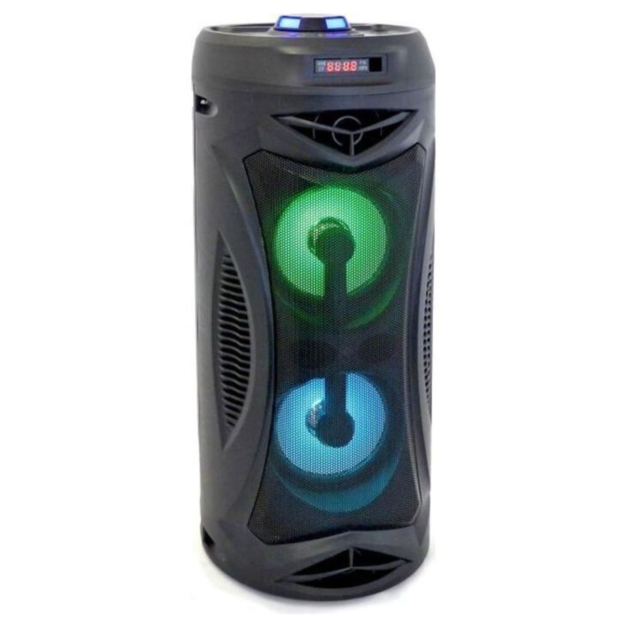 INOVALLEY KA02- Enceinte lumineuse Bluetooth 400W - Fonction Karaoké - 2 Haut-parleurs - Lumieres LED synchronisées - Port USB - Neuf
