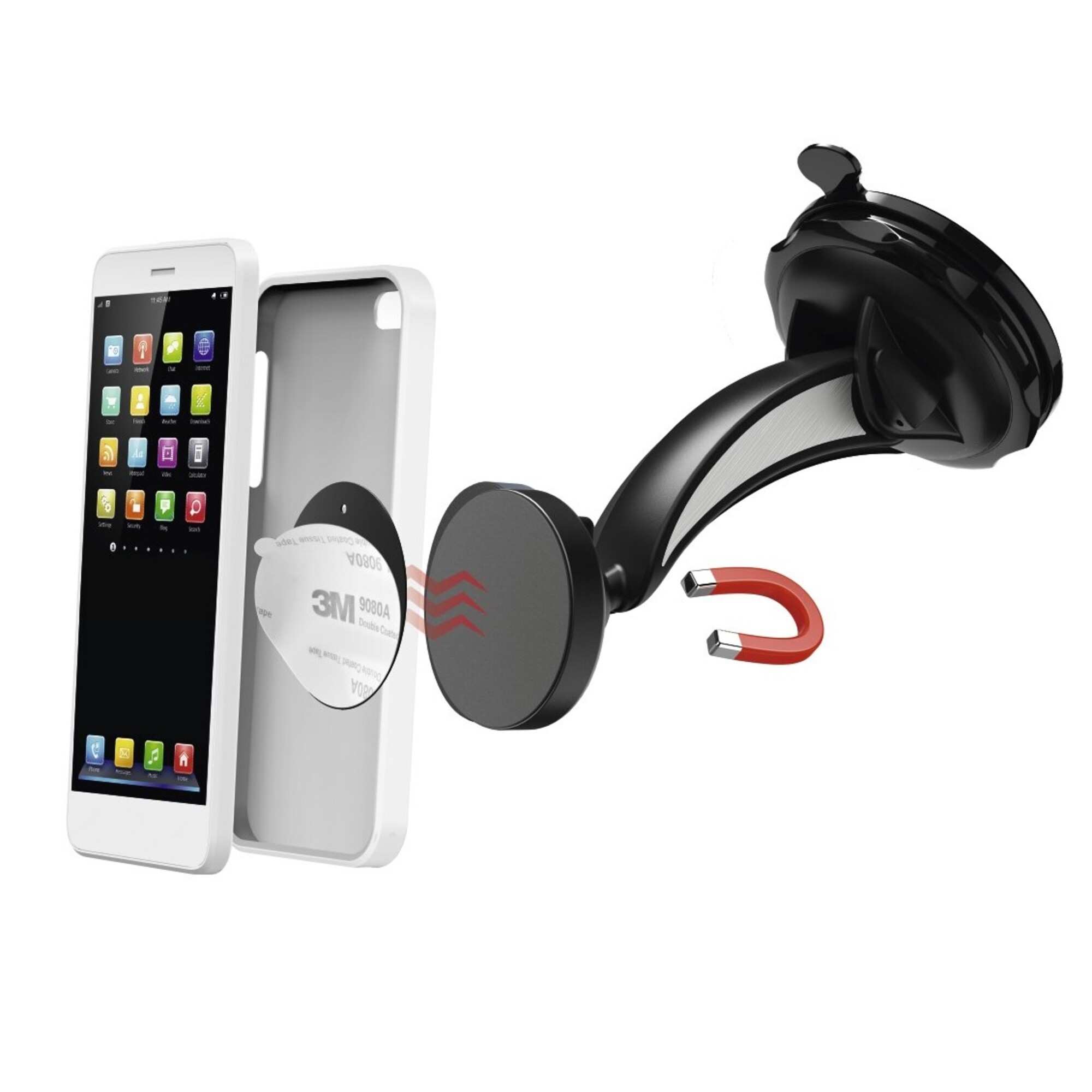 Support universel pour smartphone Magnet avec ventouse - Neuf