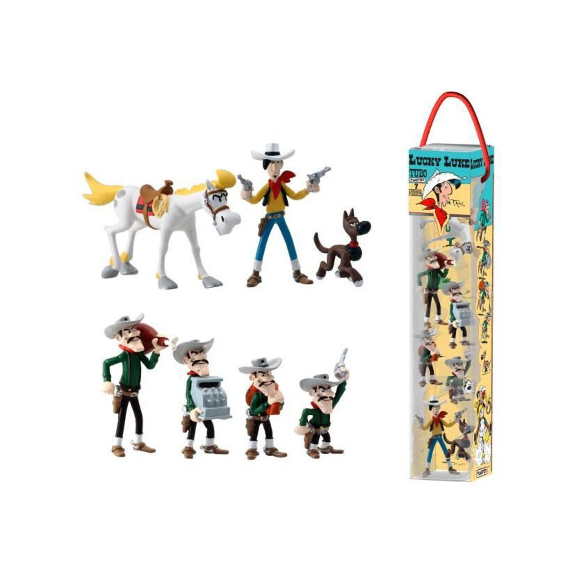 Pack de 7 Figurines PLASTOY Tubo Lucky Luke Neuf - vue 2