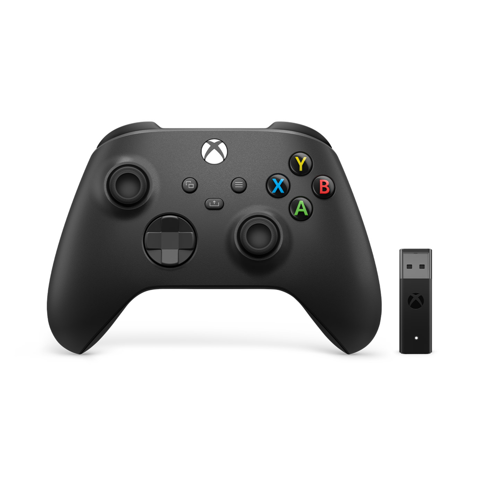 Microsoft Xbox Wireless Controller + Wireless Adapter for Windows 10 Noir Manette de jeu PC, Xbox One, Xbox One S, Xbox One X, Xbox Series S, Xbox Series X - Excellent état