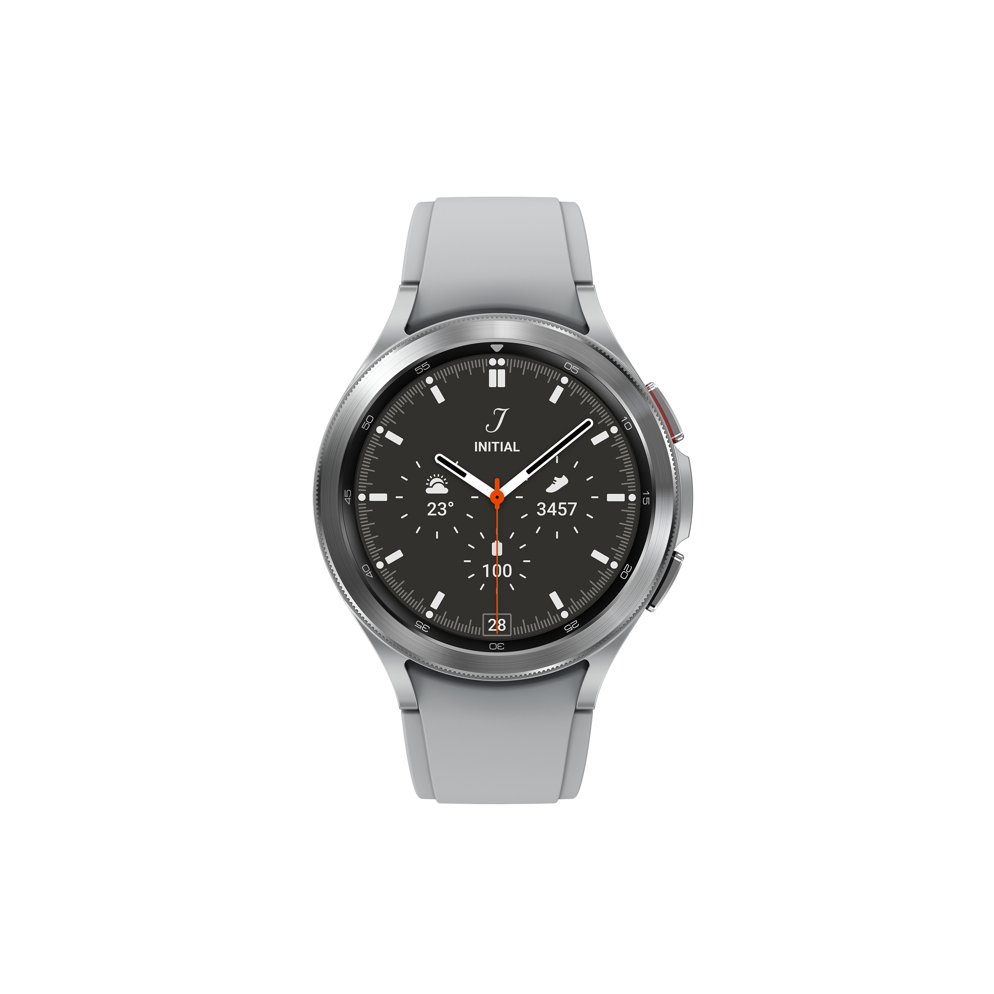 Galaxy Watch4 Classic 46mm - Super AMOLED - Bluetooth + 4G - Bracelet Argent - Neuf