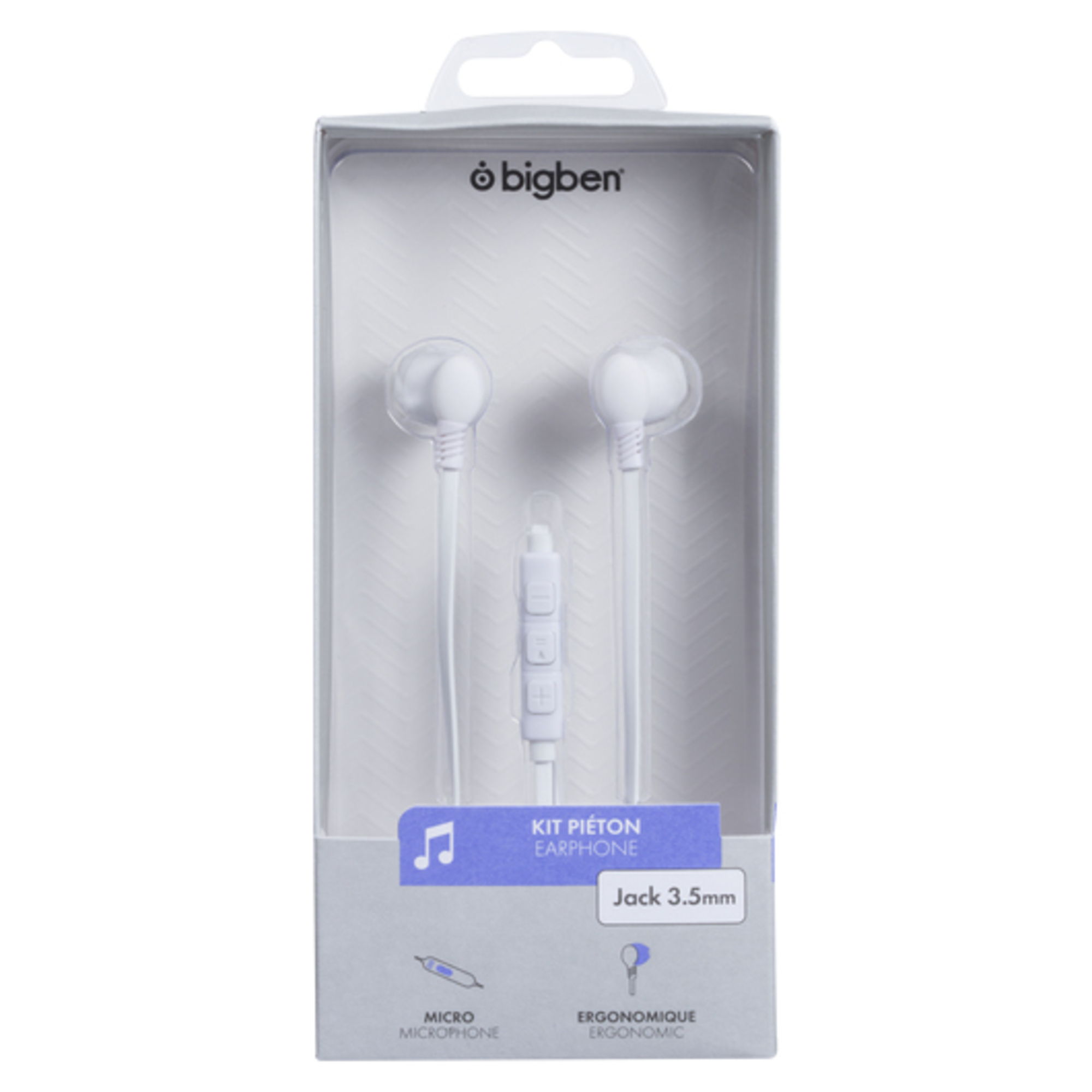 Bigben Connected KPBOUTONW écouteur/casque Avec fil Ecouteurs Appels/Musique Blanc - Neuf