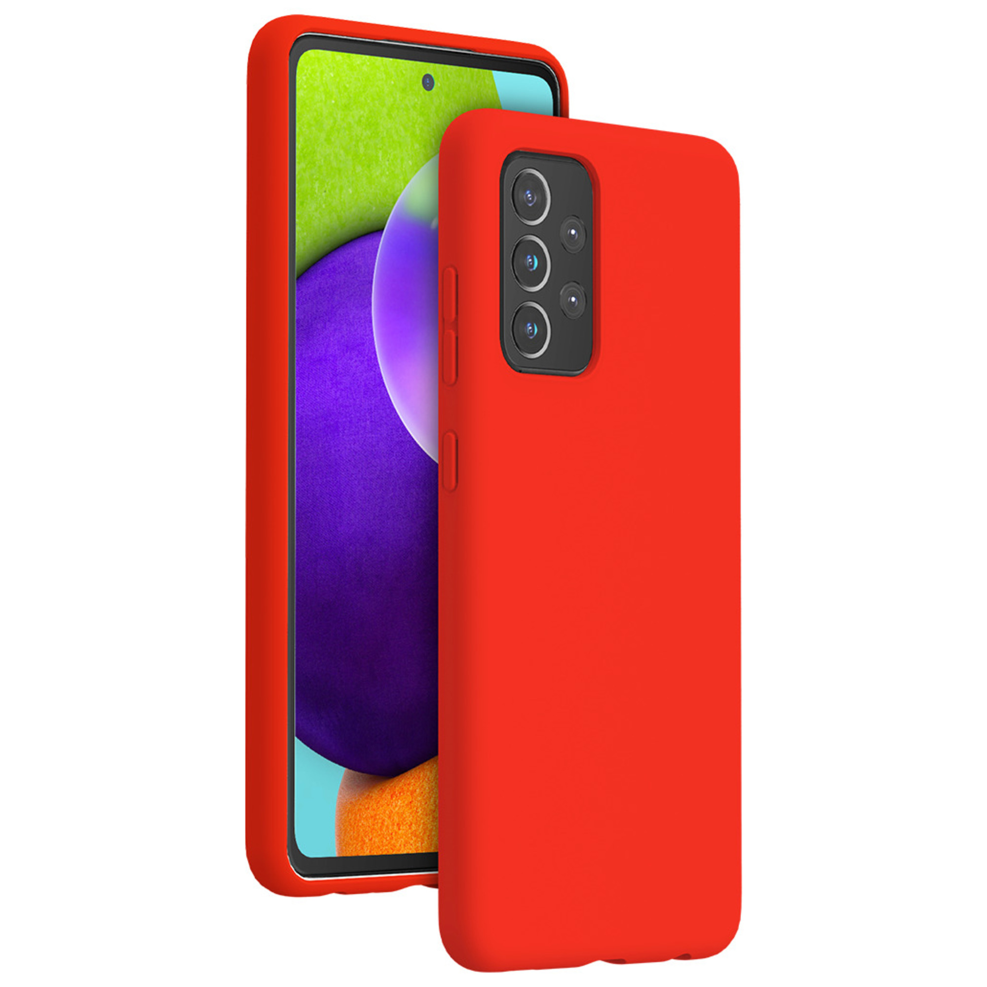 Funda de silicona SoftTouch roja para Samsung G A52 4G / A52 5G / A52s 5G Bigben - nuevo
