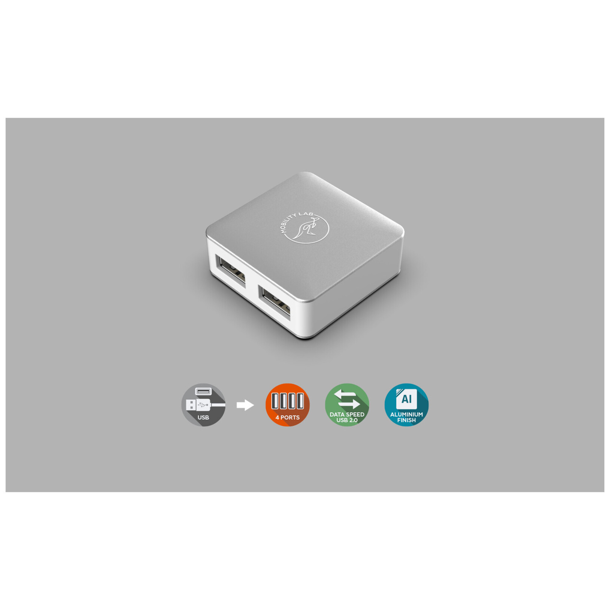 MOBILITY LAB - HUB Cube 4 Ports USB 2.0 - Neuf