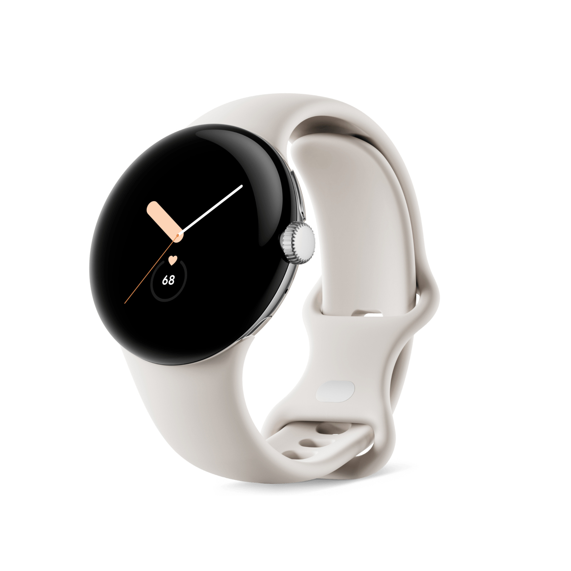 Google Pixel Watch AMOLED 41 mm Numérique Écran tactile 4G Argent Wifi GPS (satellite), blanc - Neuf