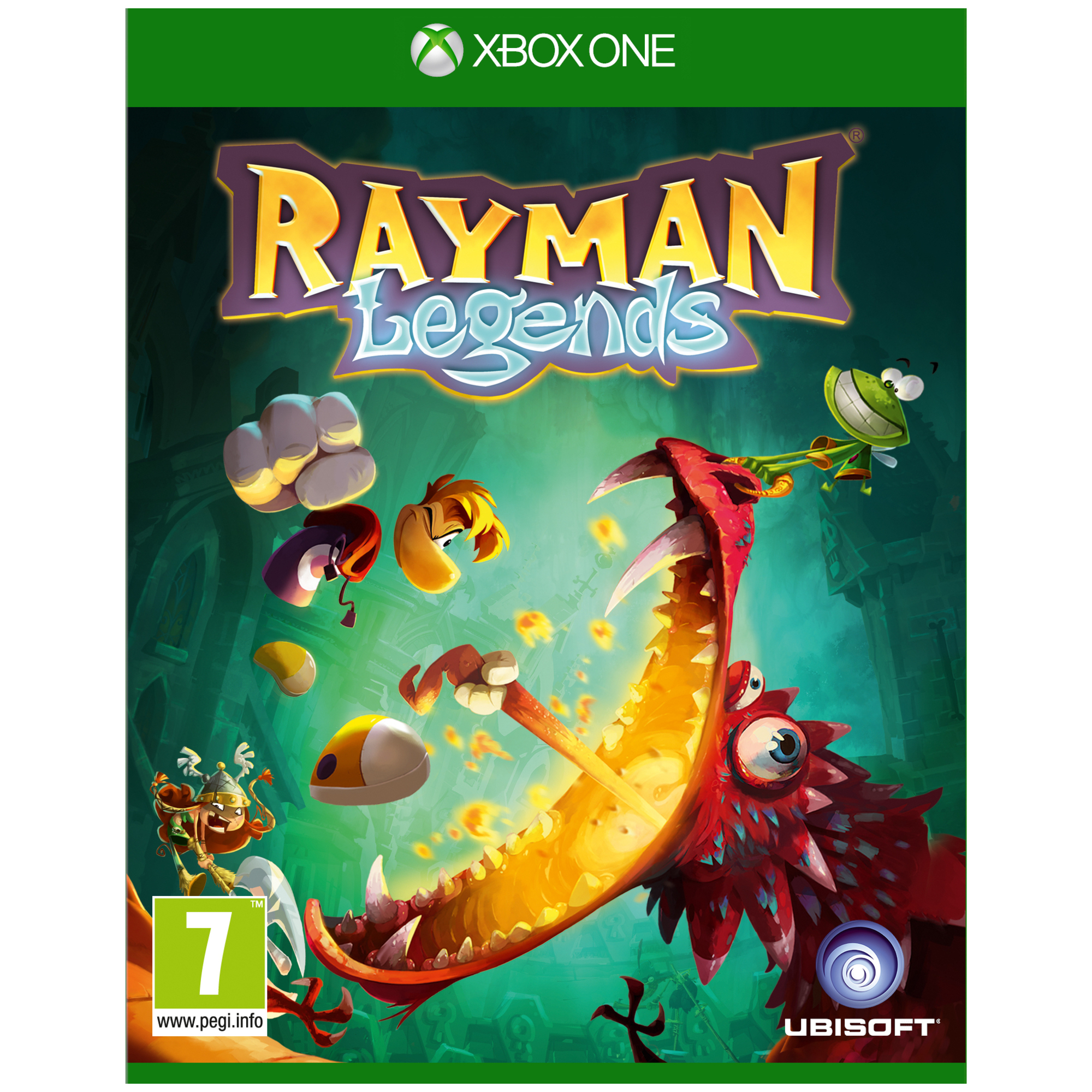 Ubisoft Rayman Legends (Xbox One) Standard Danois, Allemand, Néerlandais, Anglais, Espagnol, Finlandais, Français, Italien, Norvégien, Polonais, Portugais, Russe, Suédois - Neuf