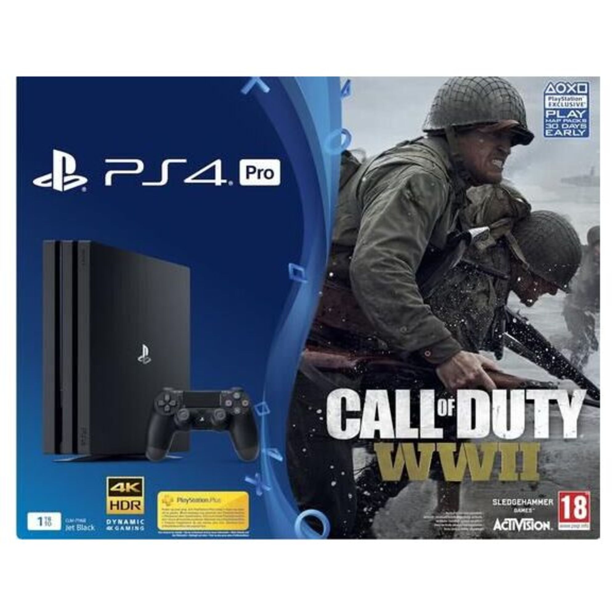 PS4 Pro 1To + Call of Duty: World War II - Excellent état