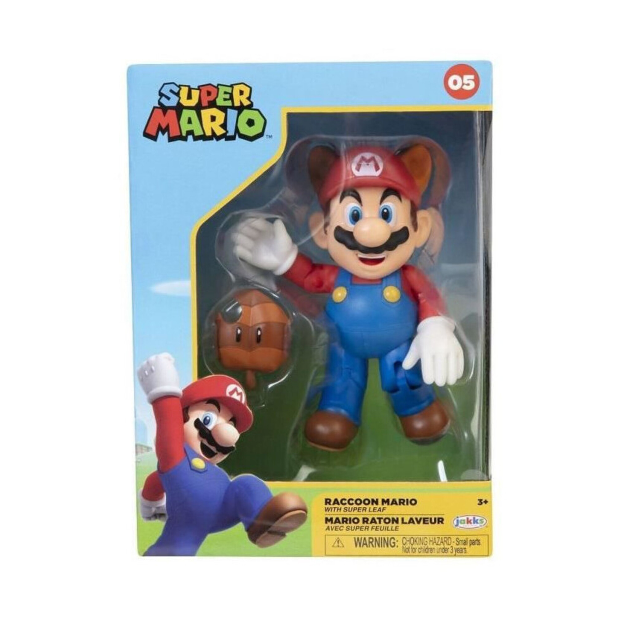 Figurine JAKKS PACIFIC Super Mario Bros : Mario Raton Laveur Racoon 10 cm - vue 2