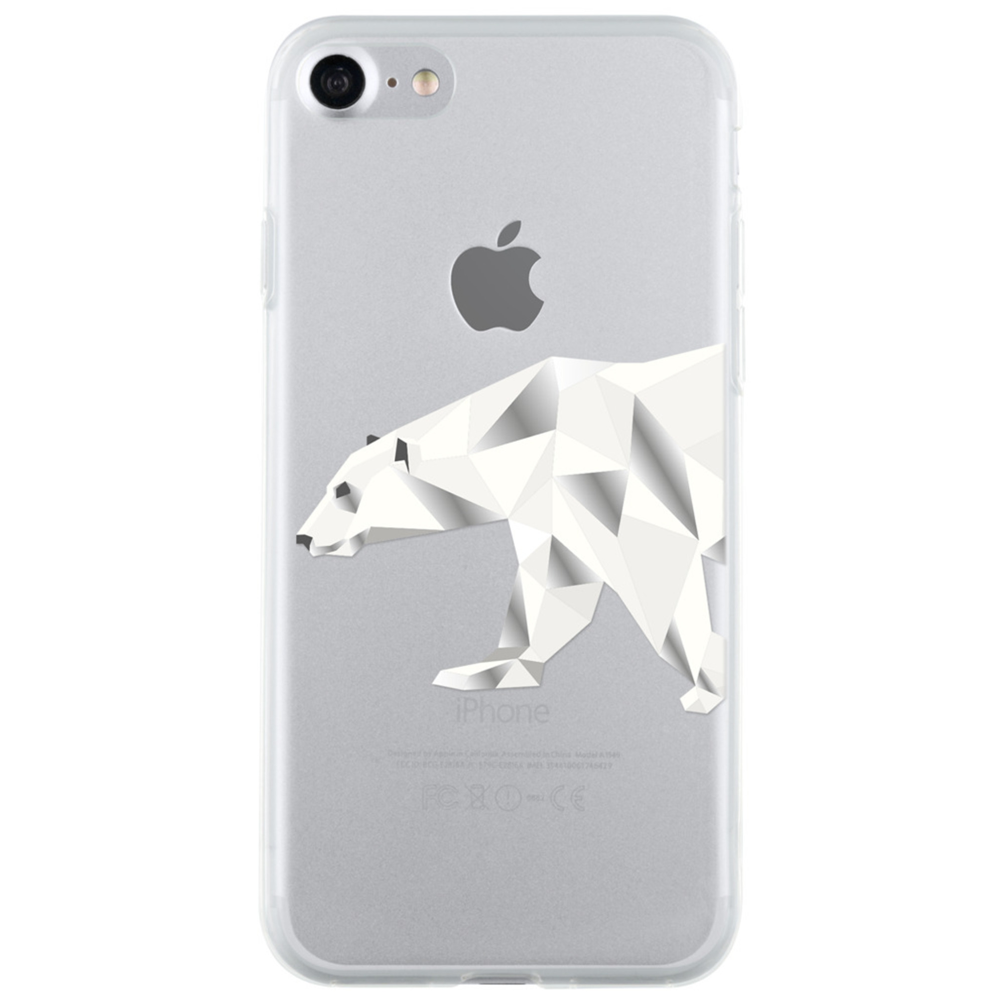 Funda semirrígida transparente de oso polar para iPhone SE (2020)/8/7 - nuevo