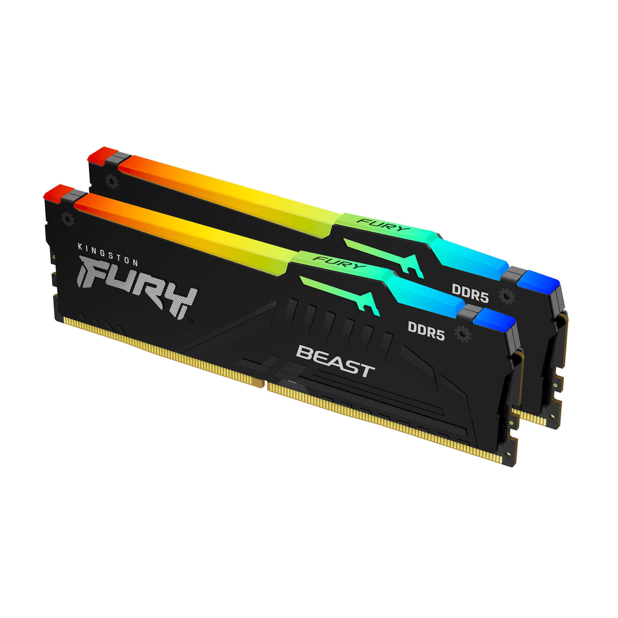 Kingston Fury™ Beast RGB DDR5 - 64 Go (2 x 32 Go) - 5600 MT/s C40 - Intel XMP 3.0 - Noir - Neuf