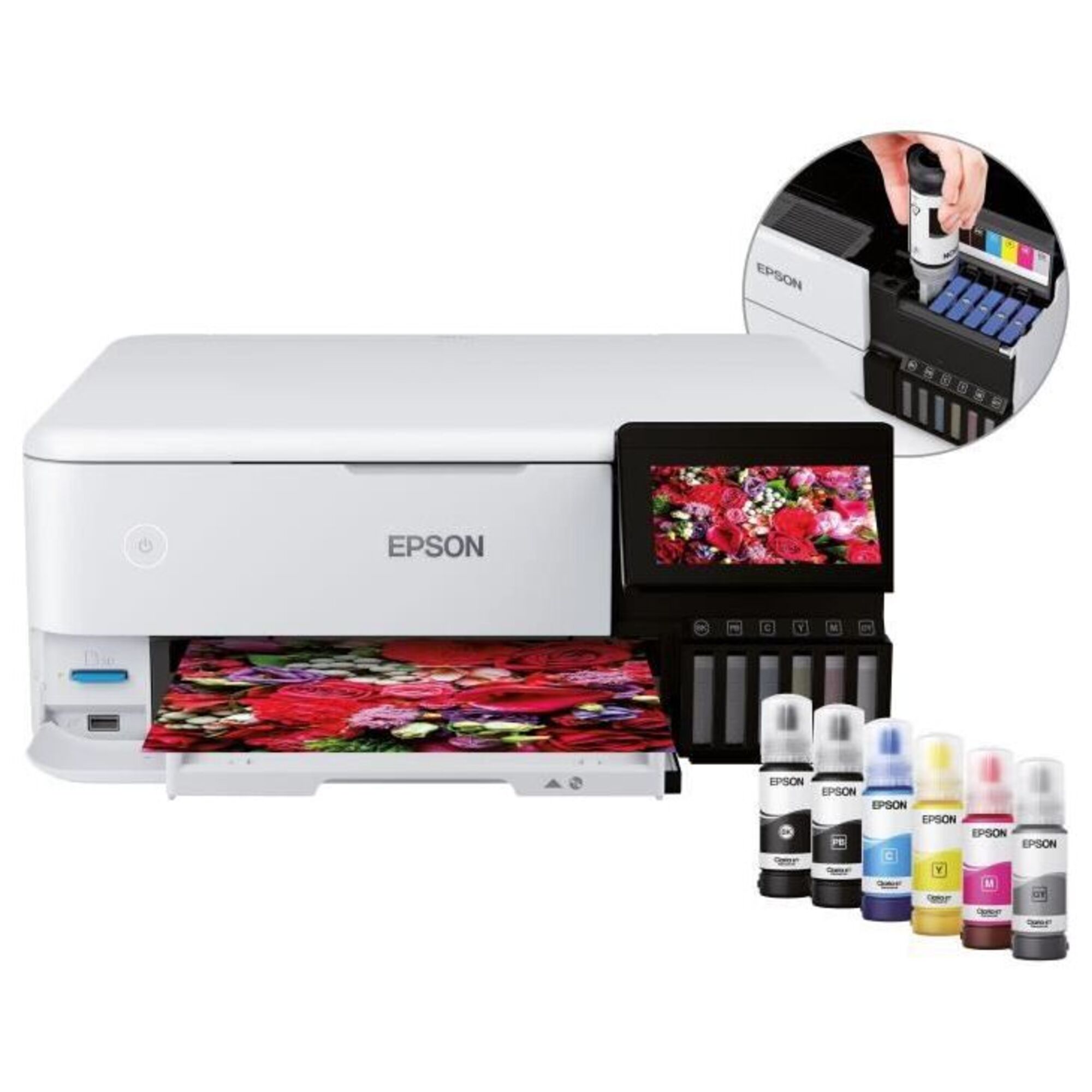 Imprimante Multifonction 3-en-1 - EPSON - Ecotank ET-8500 - Jet d'encre - A4 - Couleur - Wi-Fi - C11CJ20401 - Neuf