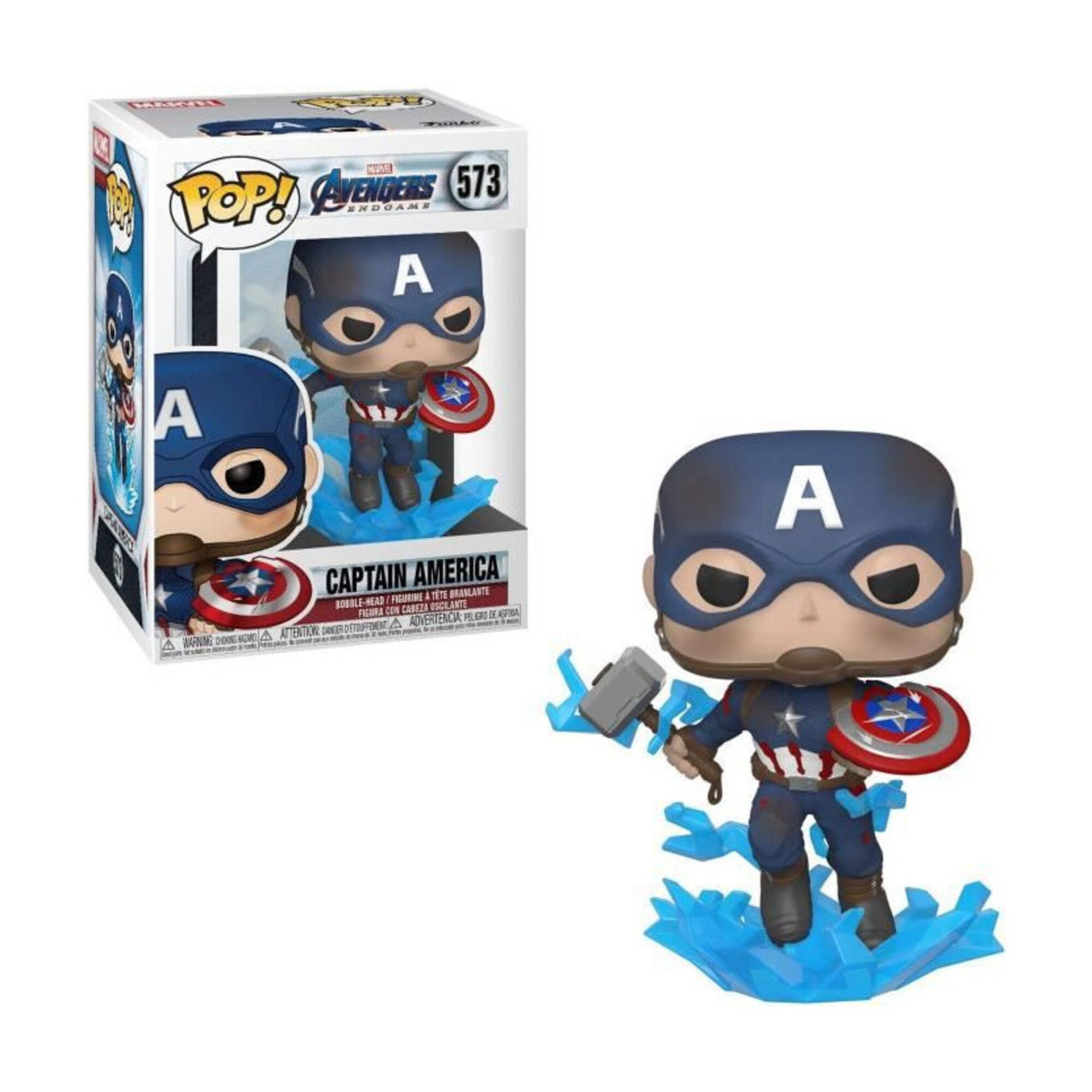 Figurine Funko Pop! Marvel Endgame Capt America avec bouclier cassé et marteau de Thor Neuf - vue 6