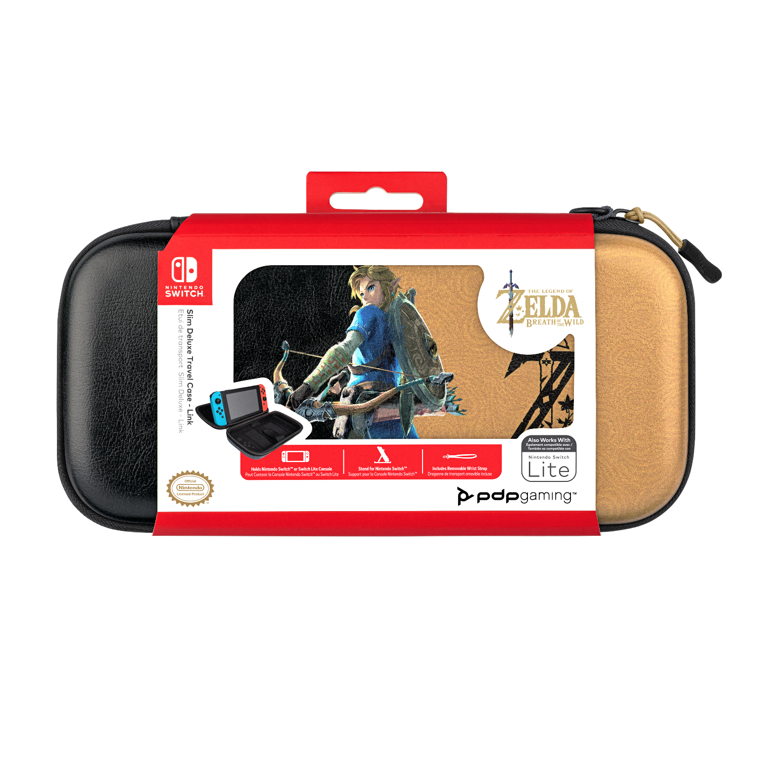 Boîtier robuste Slim Deluxe Hyrule Hero Link Nintendo Noir, Or - Neuf