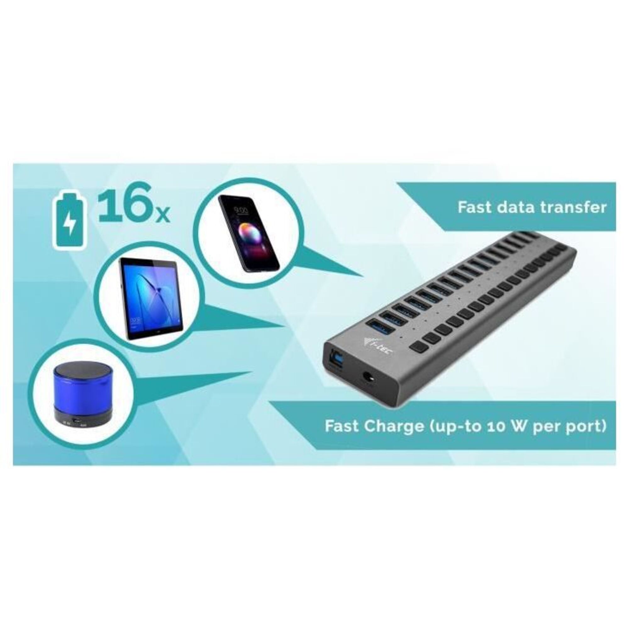i-tec - HUB USB Alimenté - Neuf