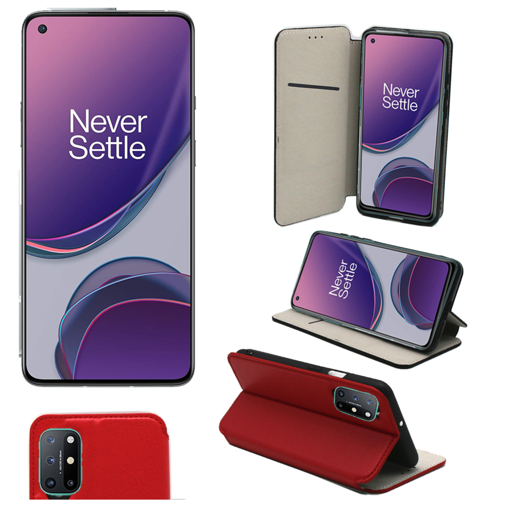 XEPTIO OnePlus 8T 5G Etui / Housse pochette protection rouge - Neuf