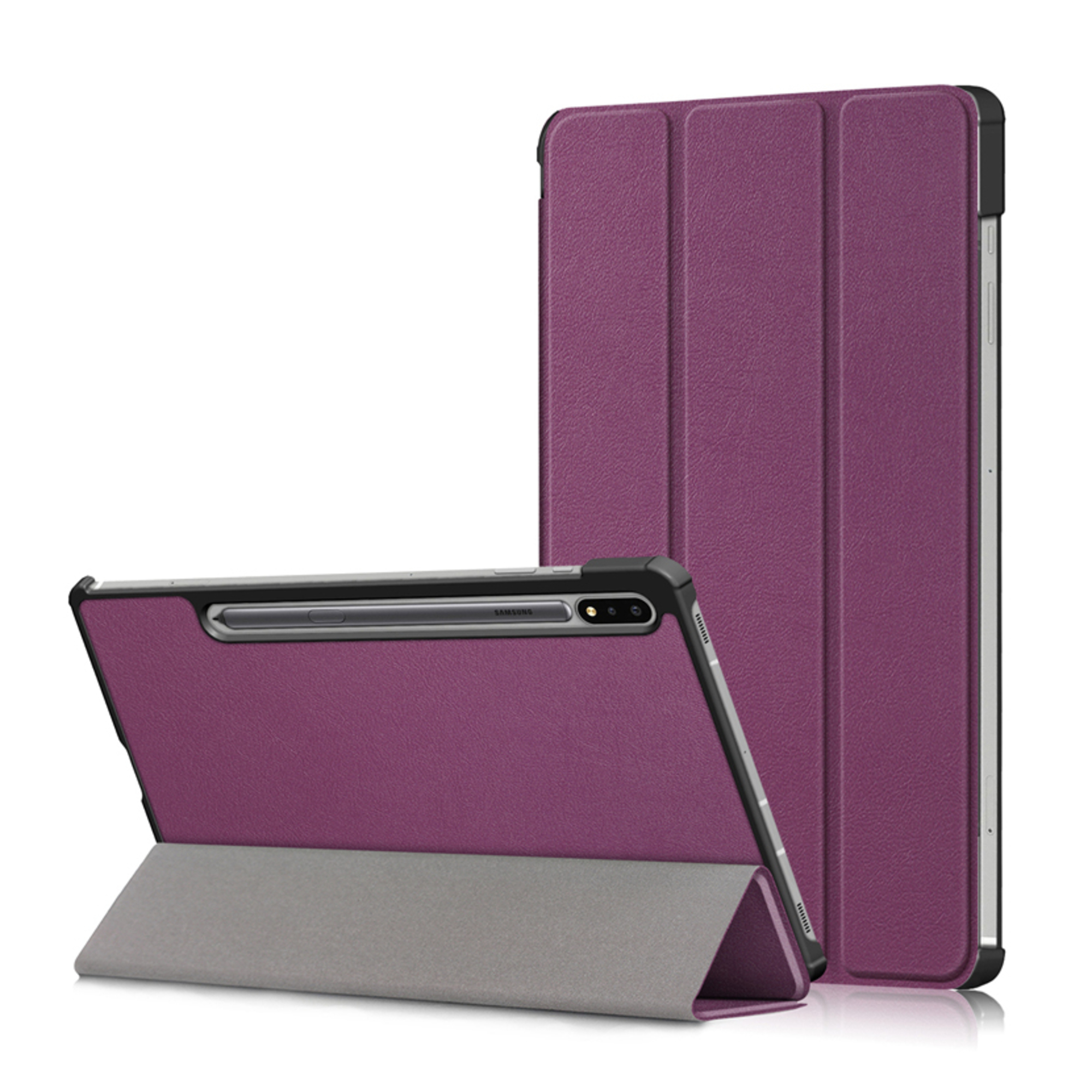 XEPTIO Housse Samsung Galaxy Tab S7 Plus / S8 Plus / S7 FE 12.4 pouces smartcover violette - Etui coque Pochette violet protection Tab S7 FE 5G / S7+ / S8+ - Neuf
